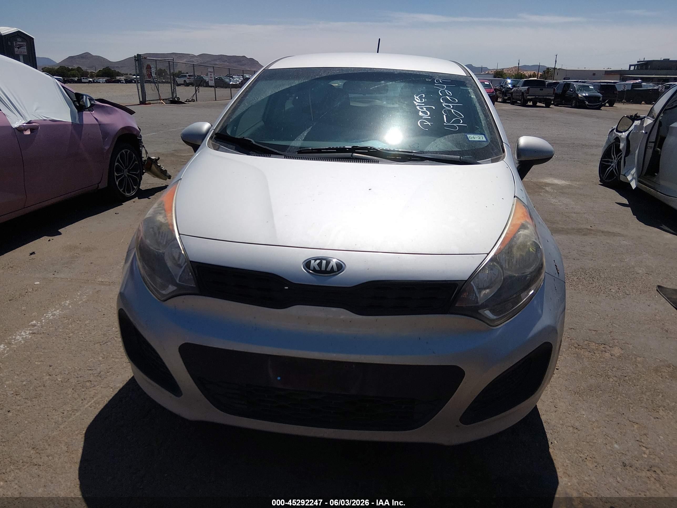 2014 Kia Rio Lx Silver vin: KNADM5A31E6354297