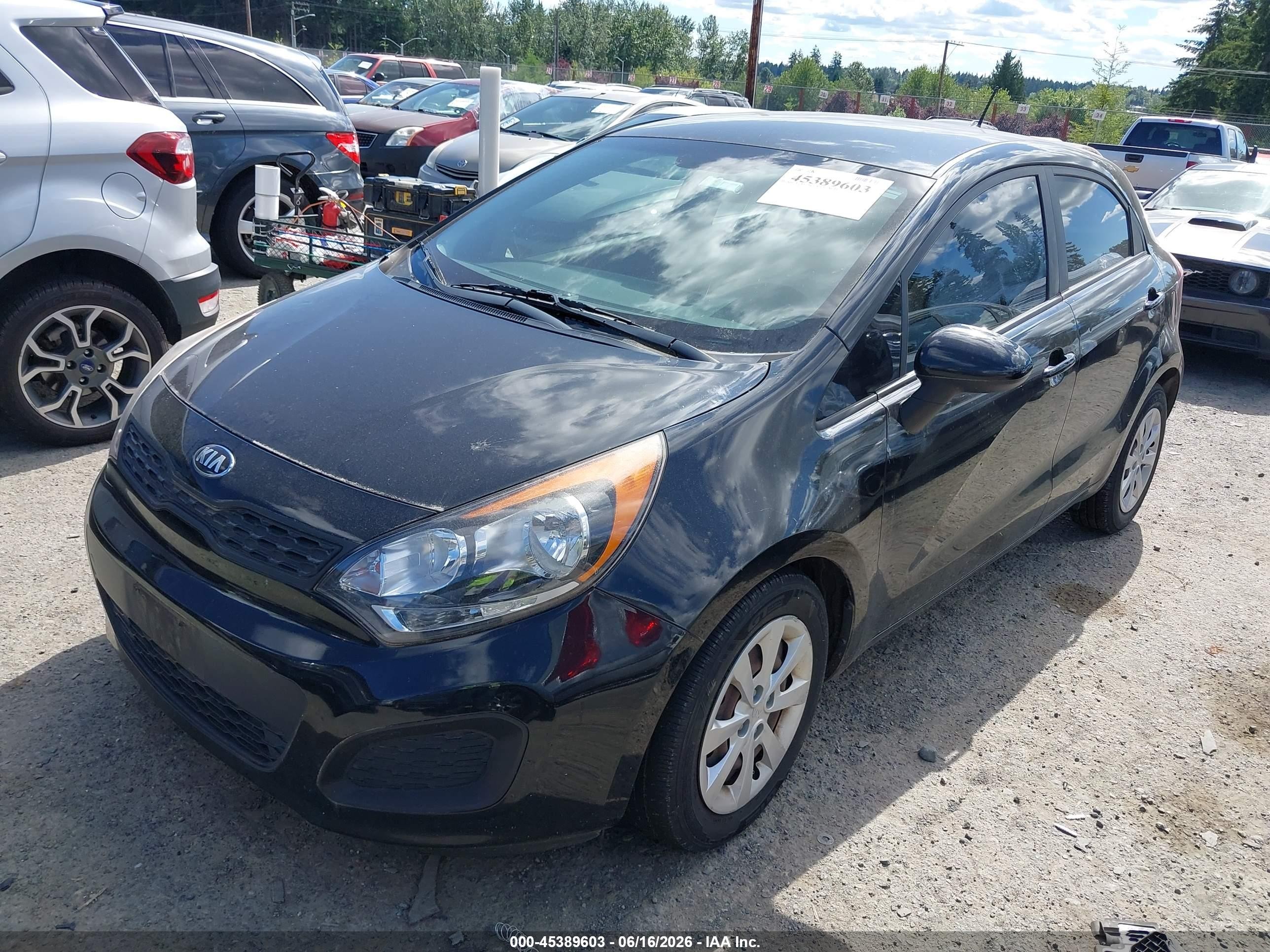 2014 Kia Rio Lx Черный vin: KNADM5A31E6355417