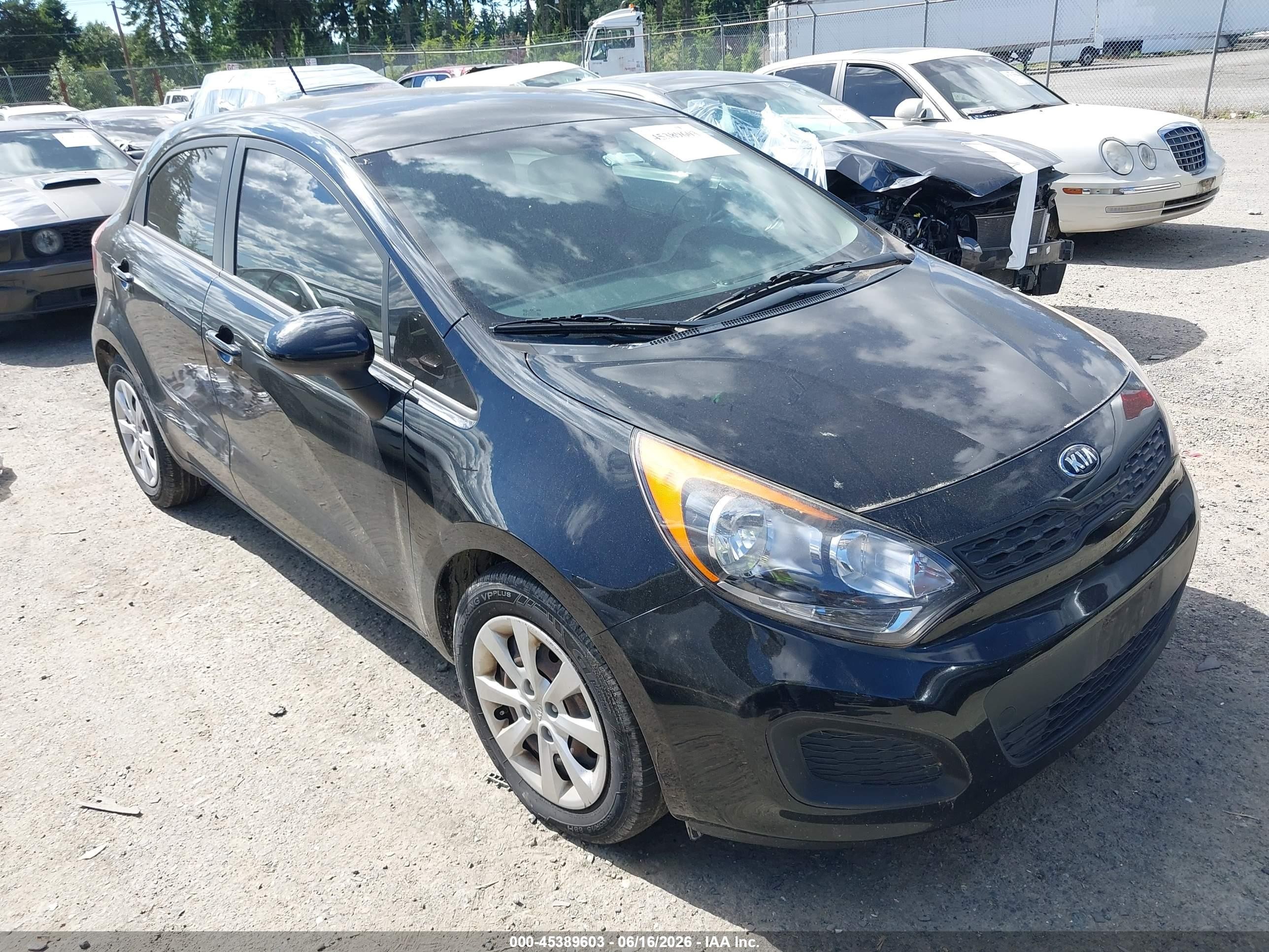 2014 Kia Rio Lx Black vin: KNADM5A31E6355417