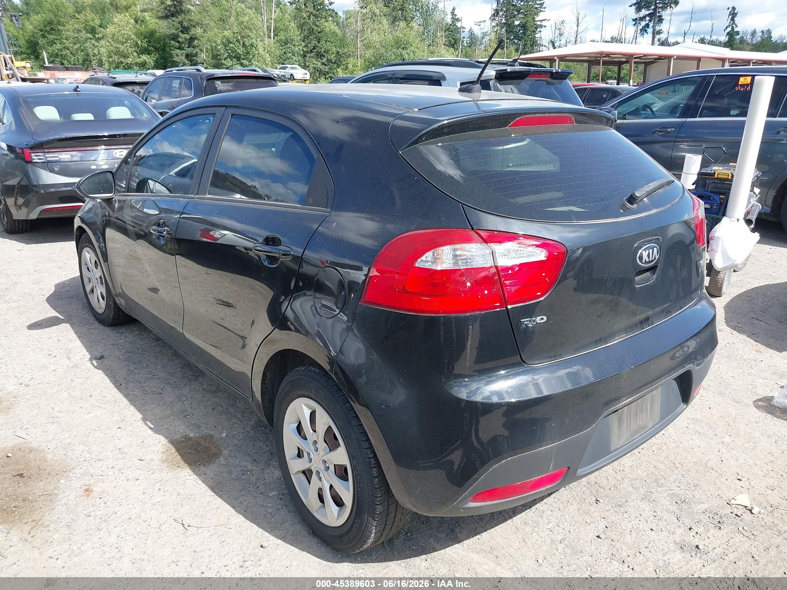 2014 Kia Rio Lx Черный vin: KNADM5A31E6355417