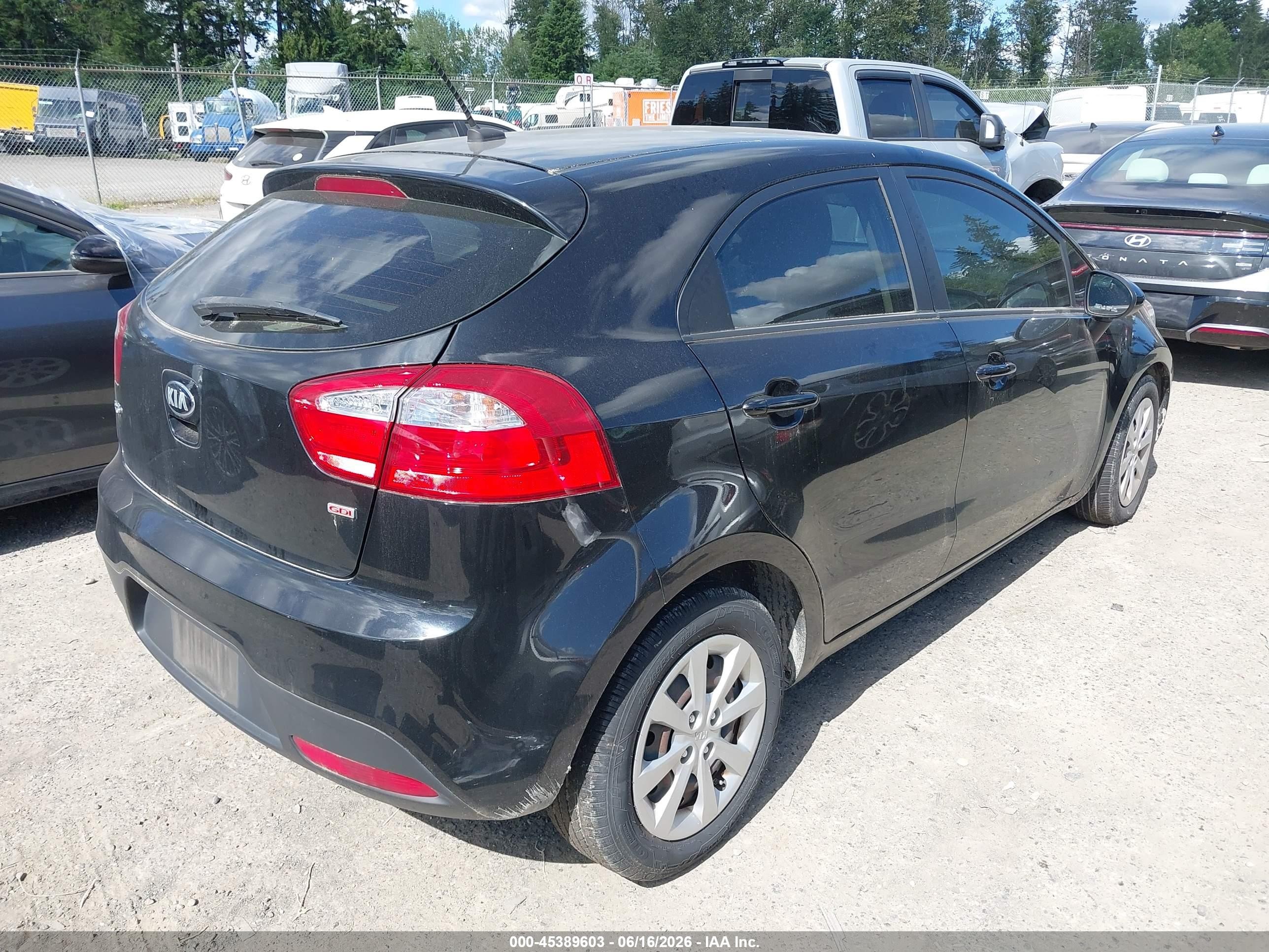 2014 Kia Rio Lx Черный vin: KNADM5A31E6355417