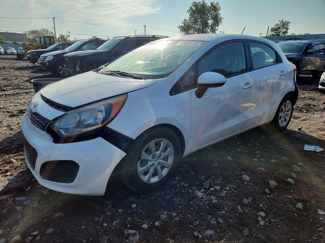 2012 Kia Rio Lx White vin: KNADM5A32C6015318