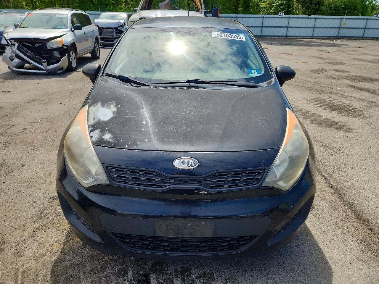 2012 Kia Rio Lx Black vin: KNADM5A32C6039344