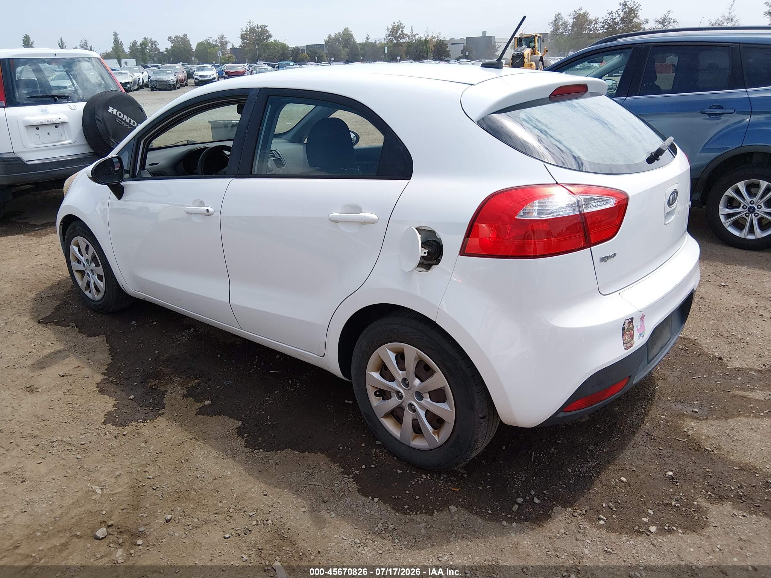 2012 Kia Rio5 Lx White vin: KNADM5A32C6092660
