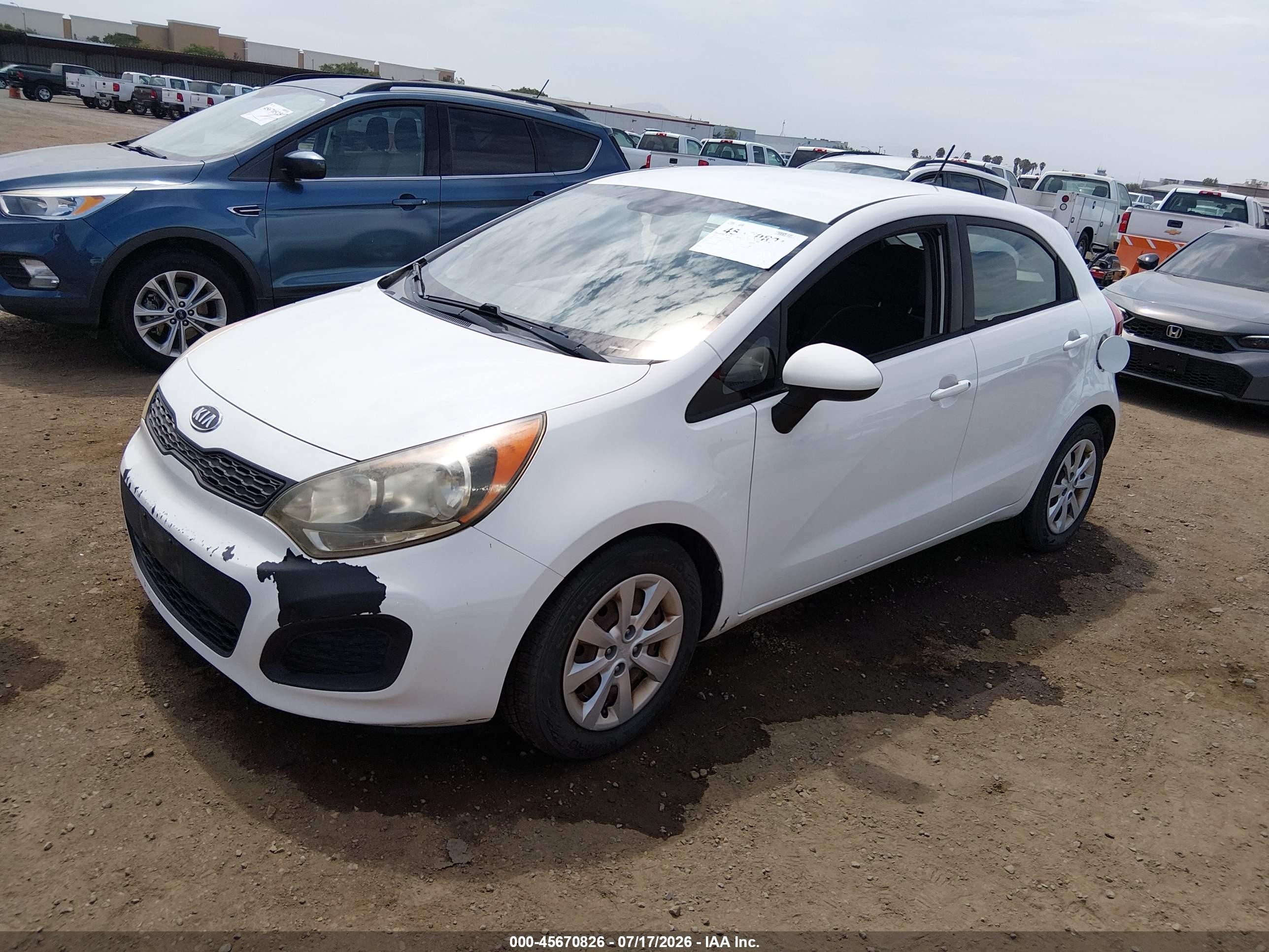 2012 Kia Rio5 Lx White vin: KNADM5A32C6092660