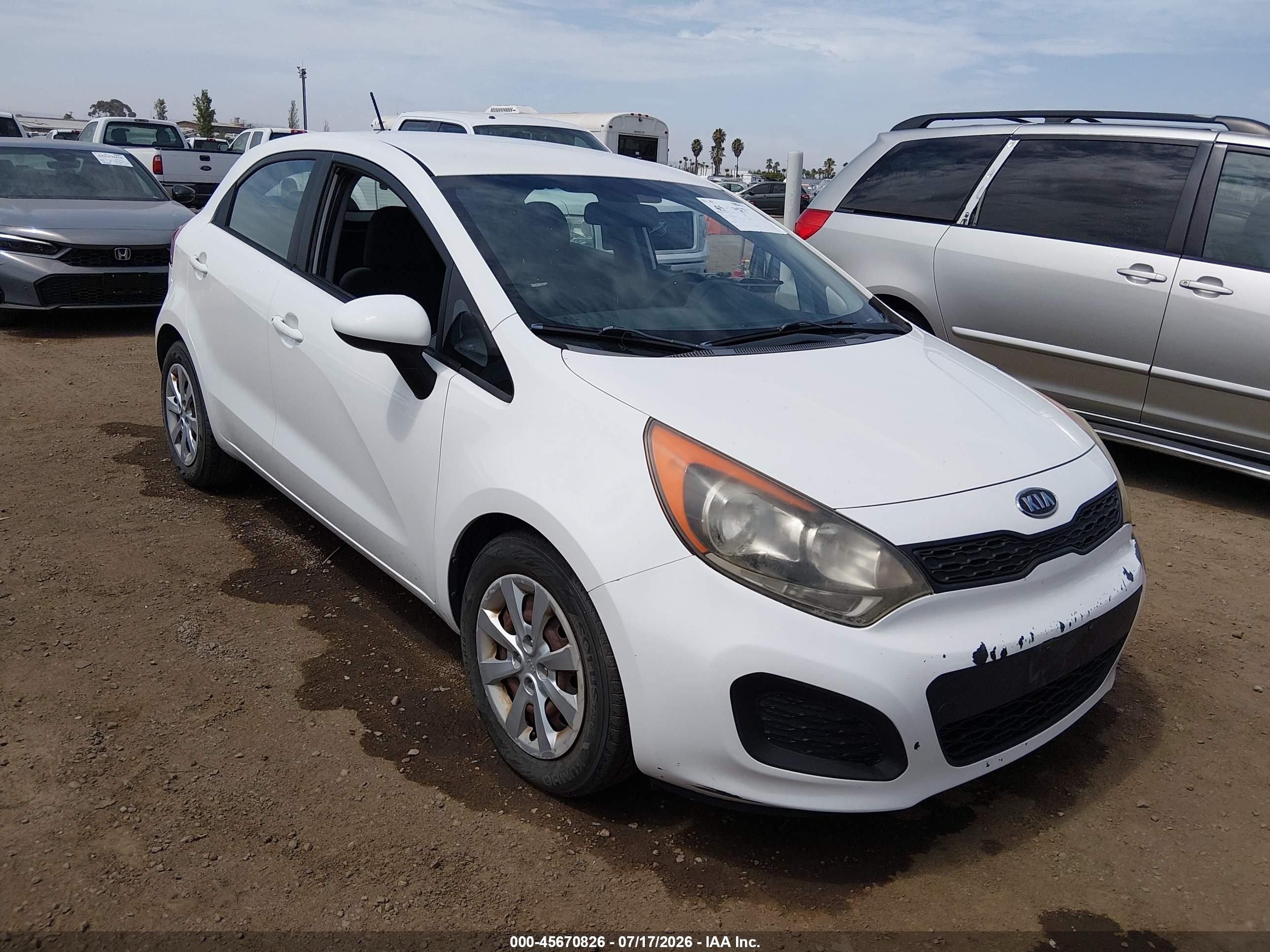 2012 Kia Rio5 Lx White vin: KNADM5A32C6092660