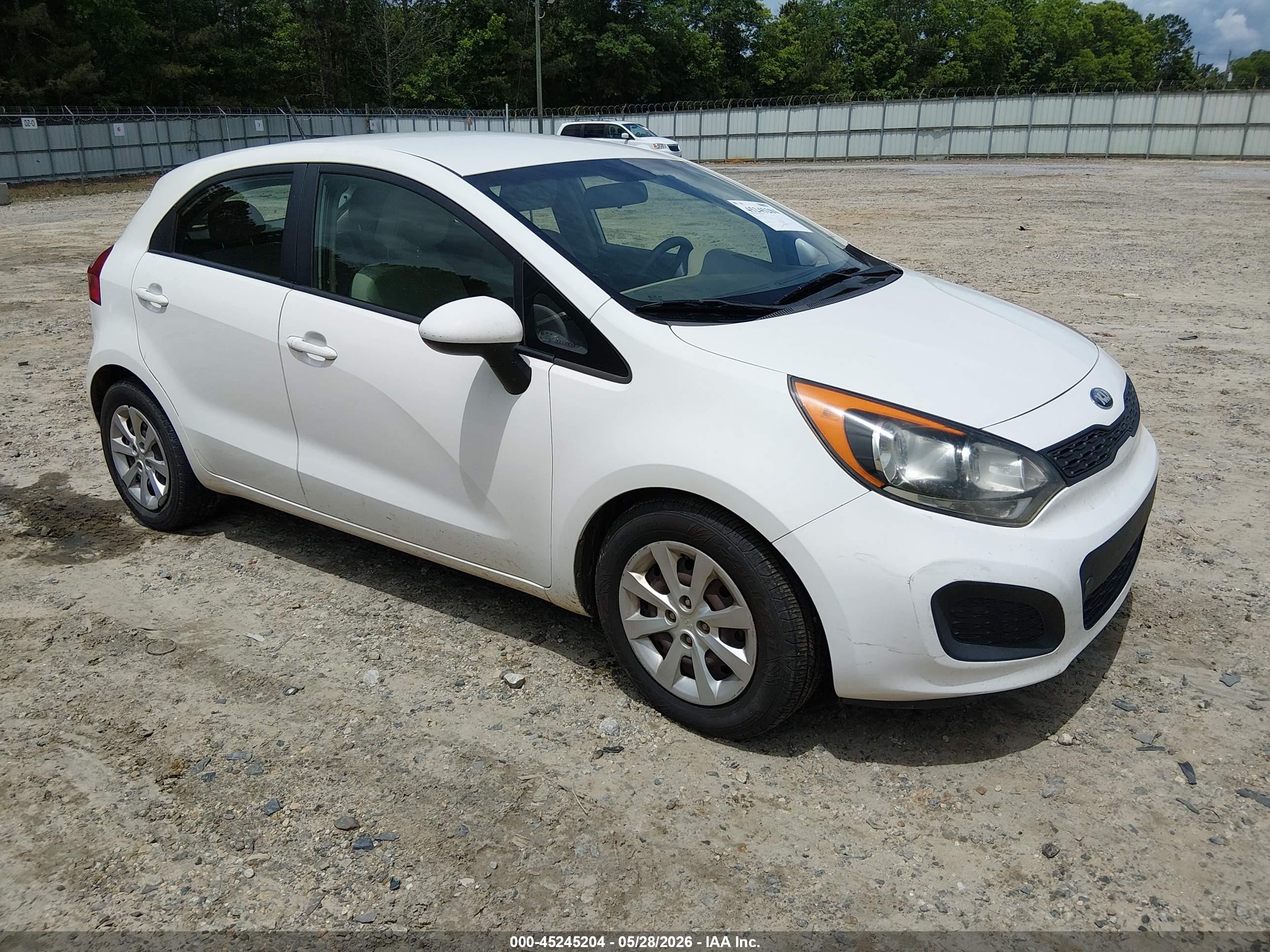 2013 Kia Rio Lx White vin: KNADM5A32D6152258