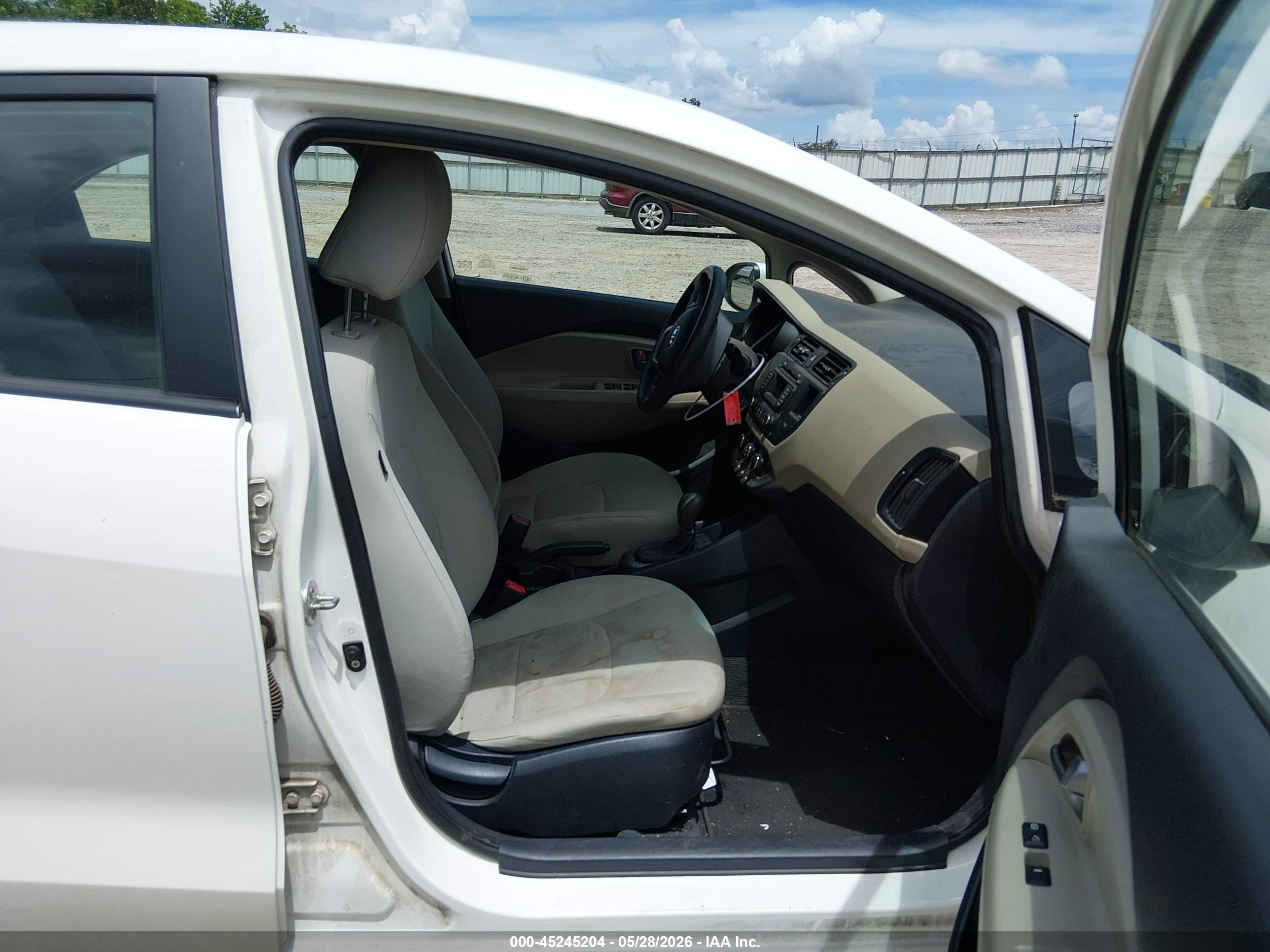 2013 Kia Rio Lx White vin: KNADM5A32D6152258