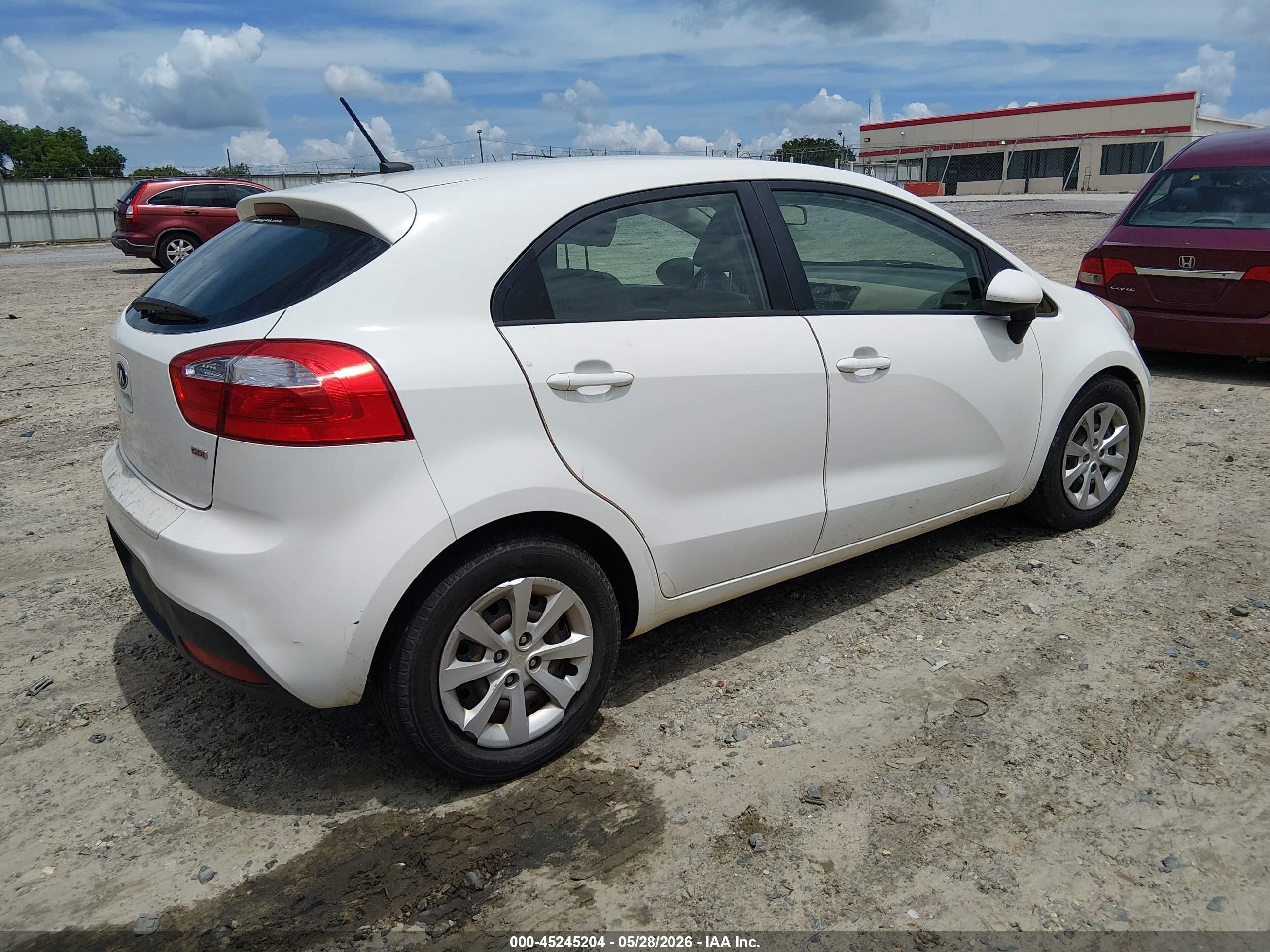 2013 Kia Rio Lx White vin: KNADM5A32D6152258