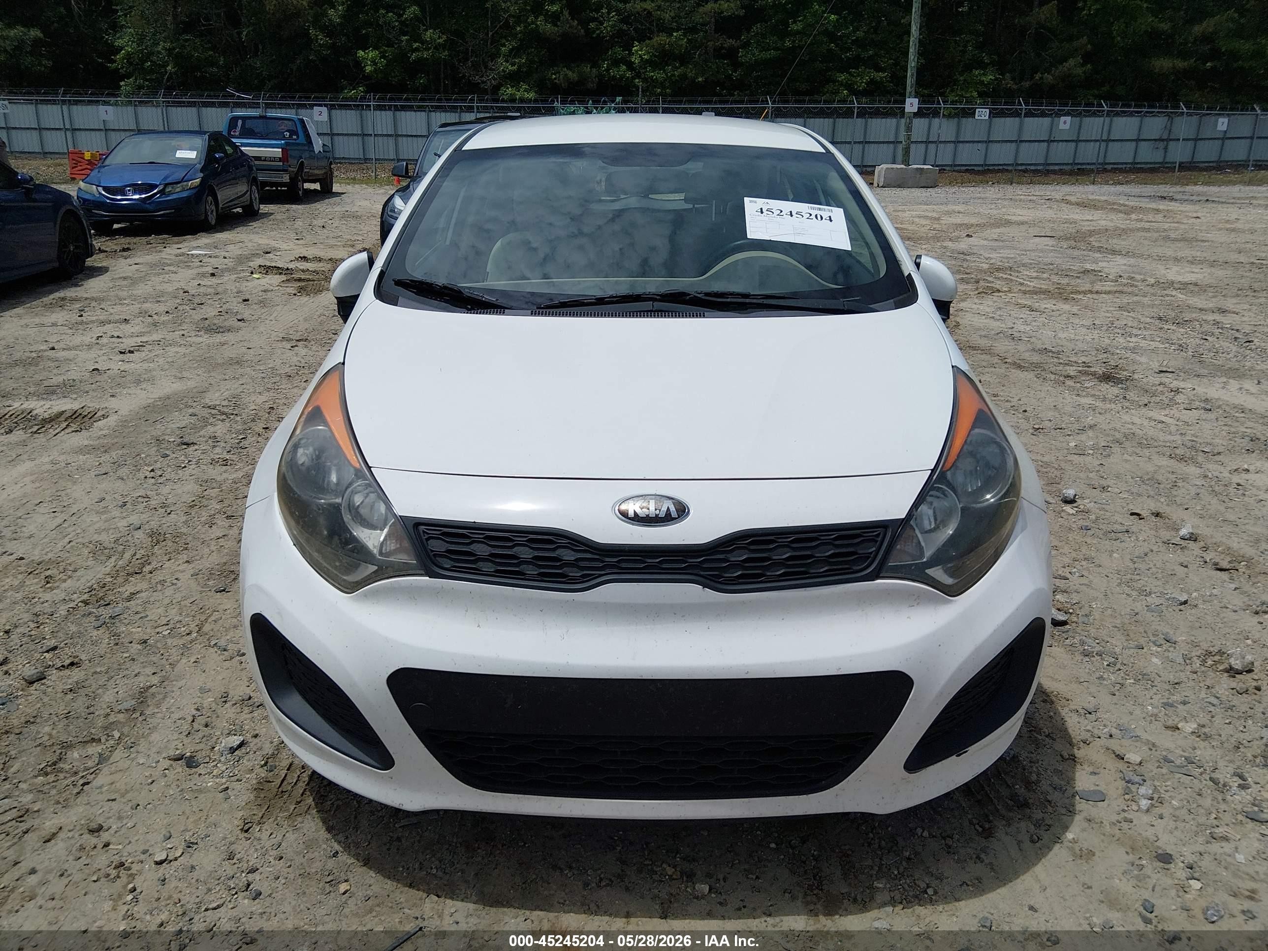 2013 Kia Rio Lx White vin: KNADM5A32D6152258