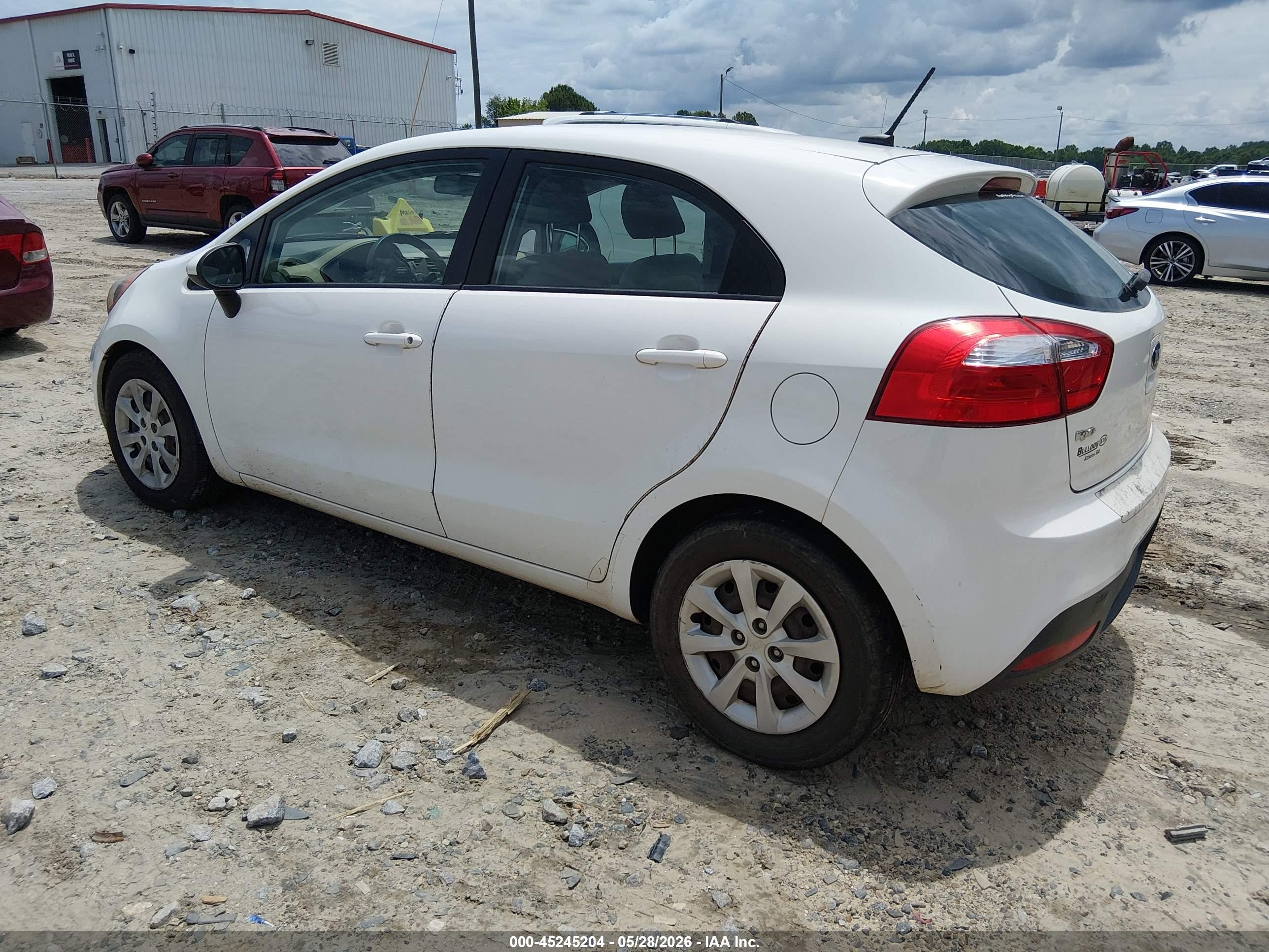 2013 Kia Rio Lx White vin: KNADM5A32D6152258
