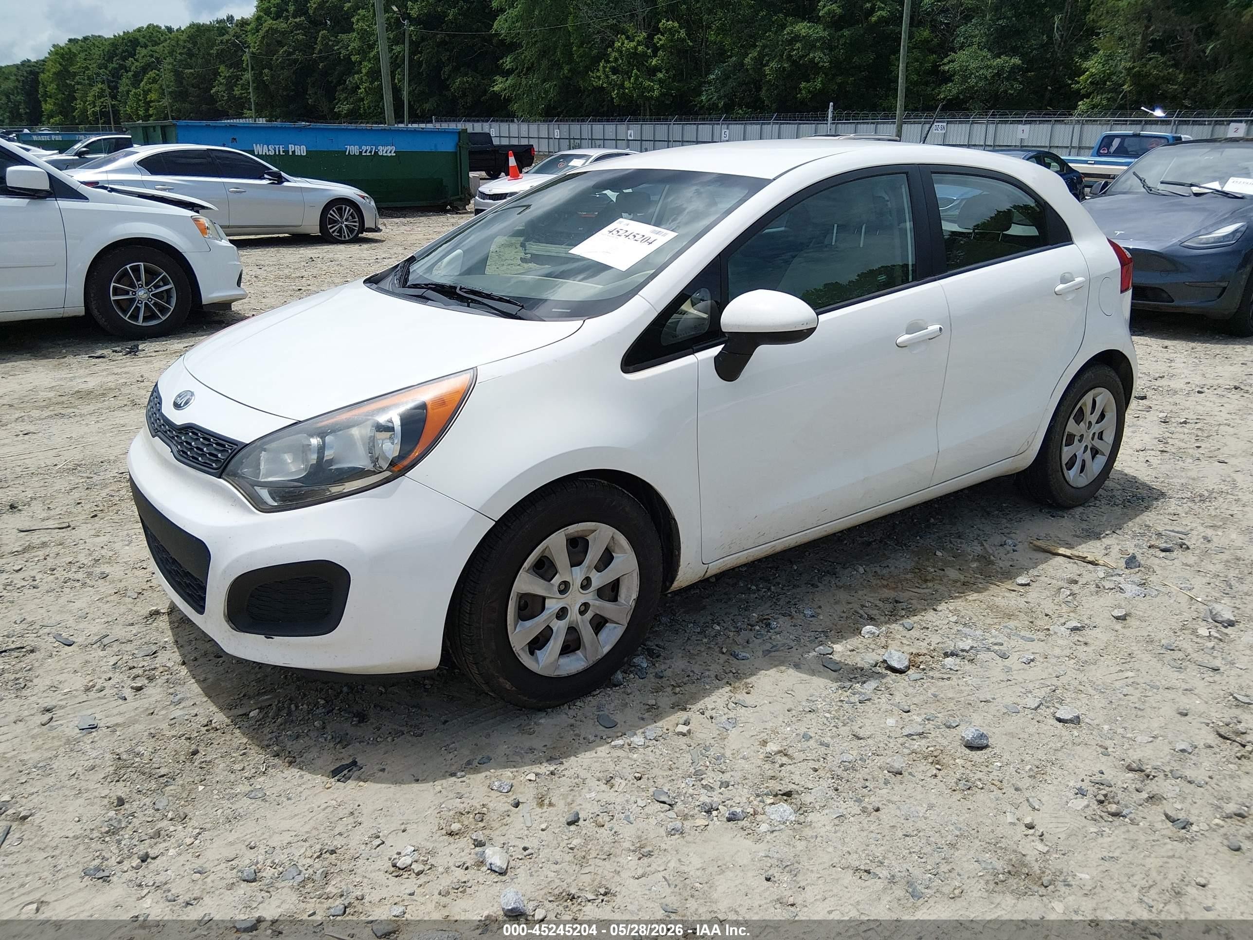 2013 Kia Rio Lx White vin: KNADM5A32D6152258