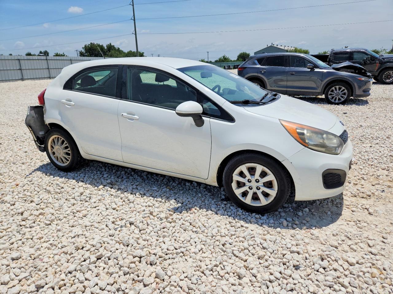 2013 Kia Rio Lx White vin: KNADM5A32D6262520