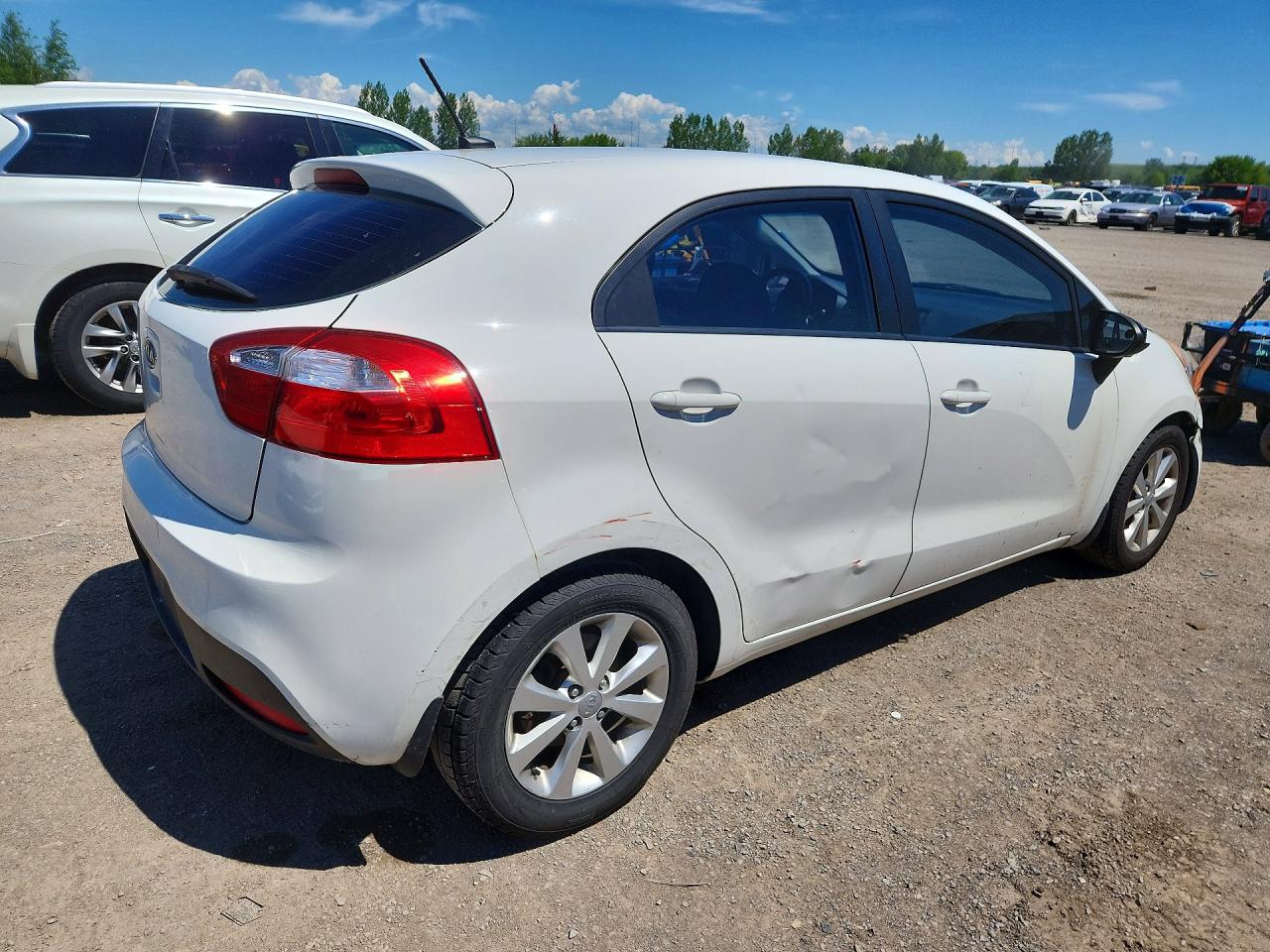 2013 Kia Rio Lx White vin: KNADM5A32D6768476