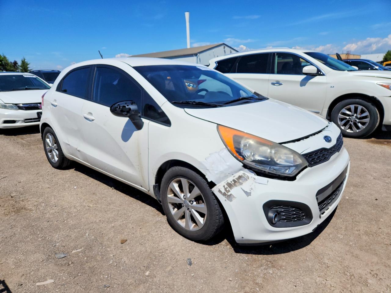 2013 Kia Rio Lx White vin: KNADM5A32D6768476