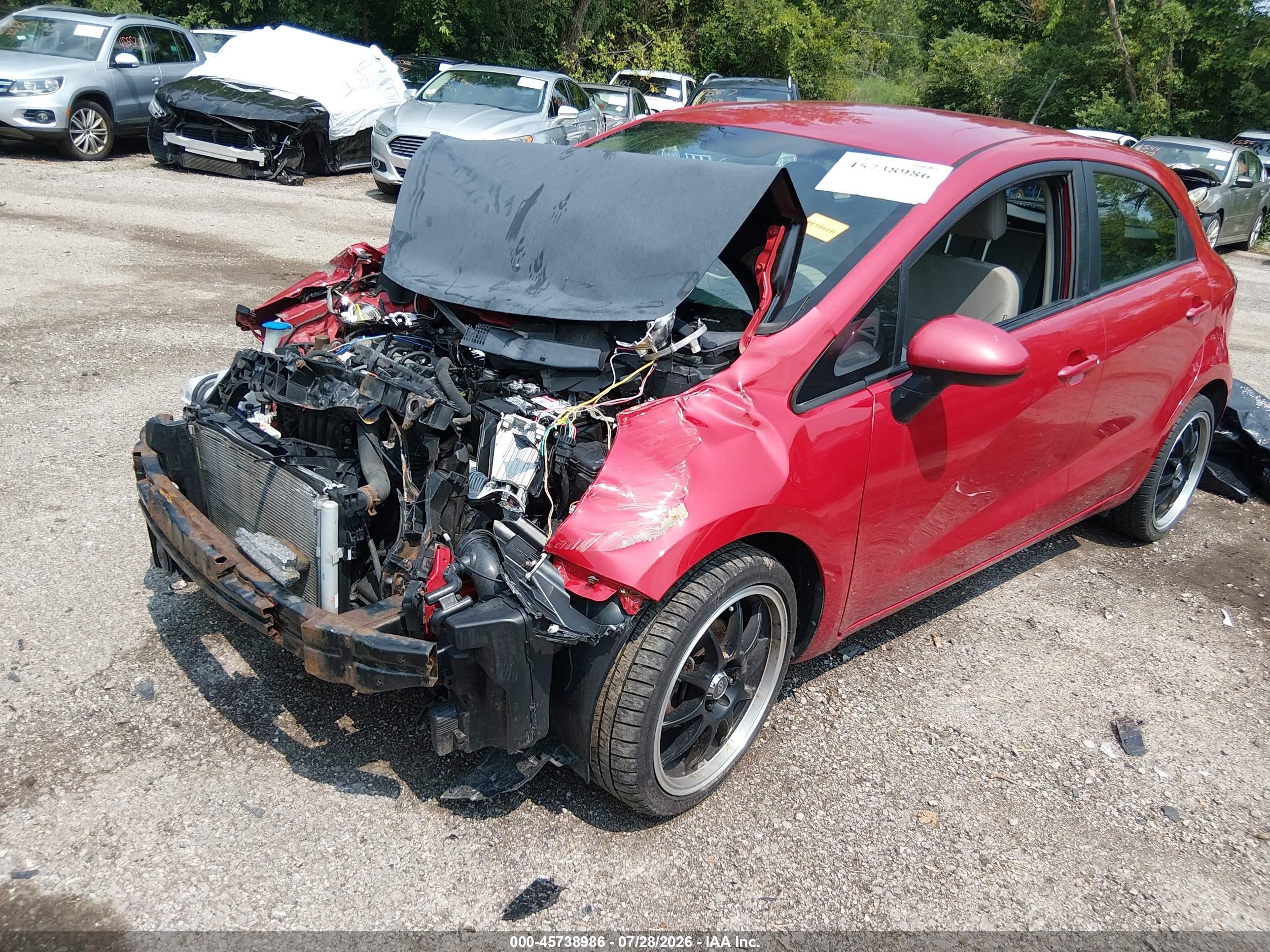 2014 Kia Rio Lx Красный vin: KNADM5A32E6414376