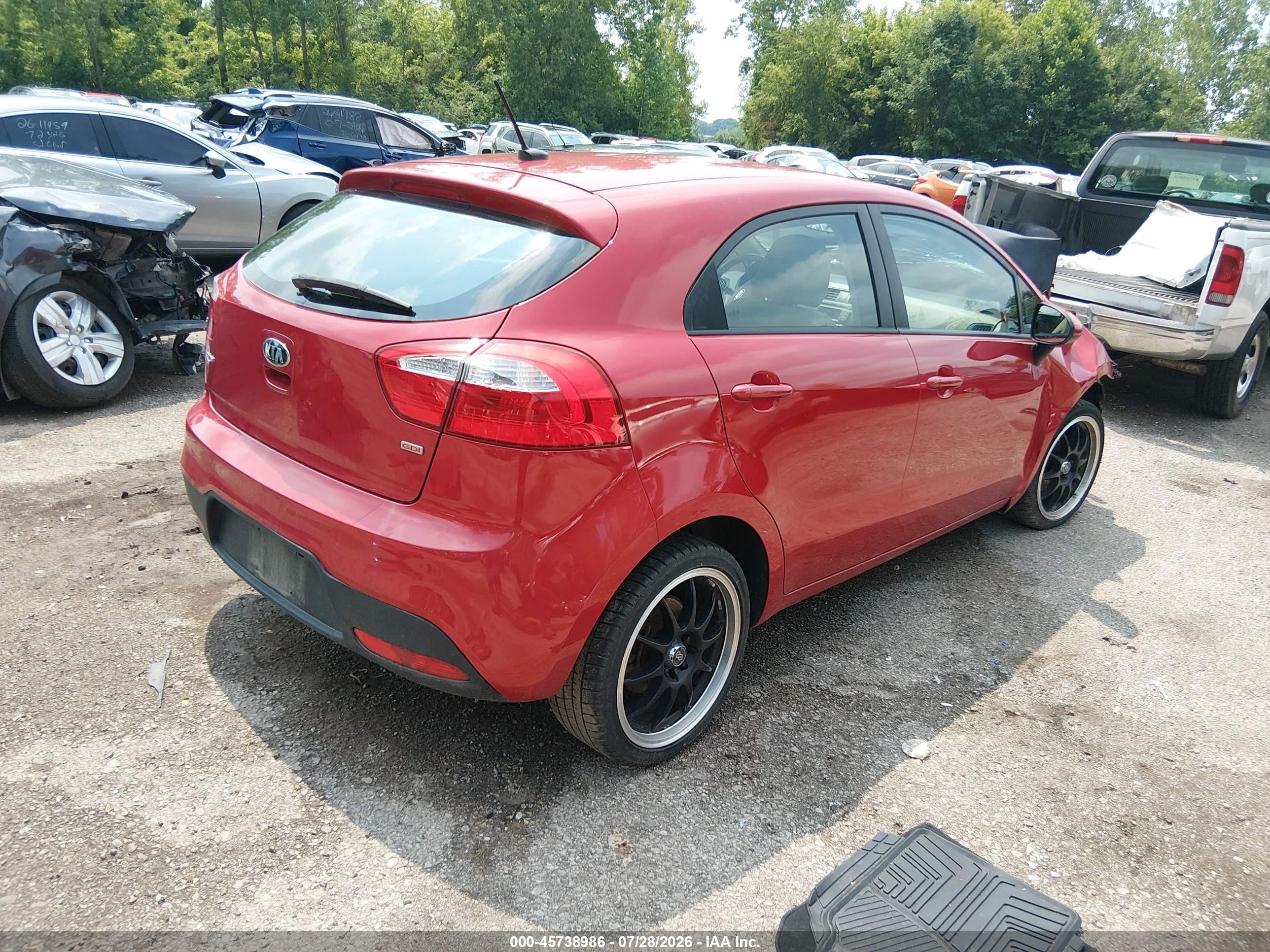 2014 Kia Rio Lx Красный vin: KNADM5A32E6414376