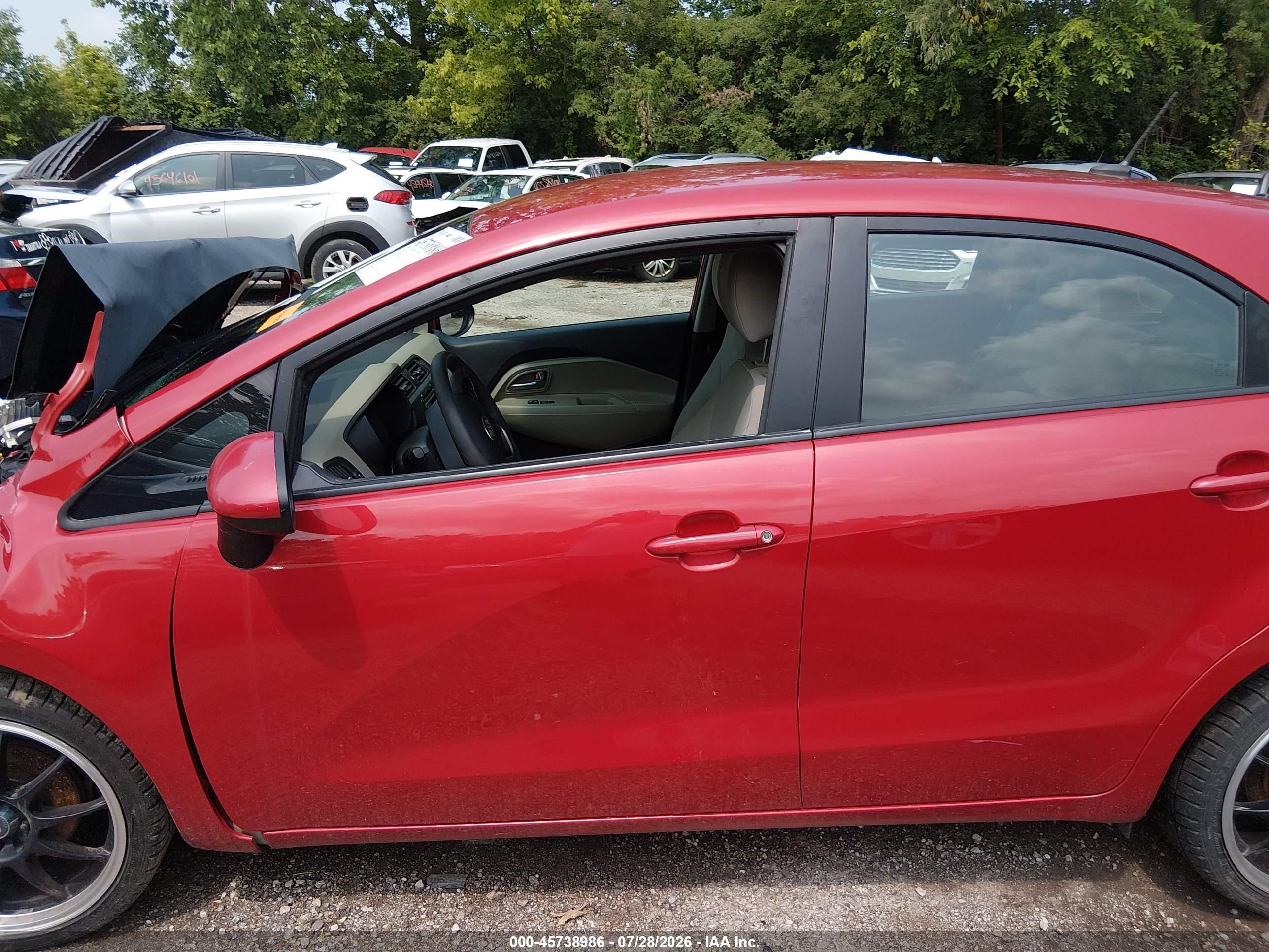 2014 Kia Rio Lx Красный vin: KNADM5A32E6414376