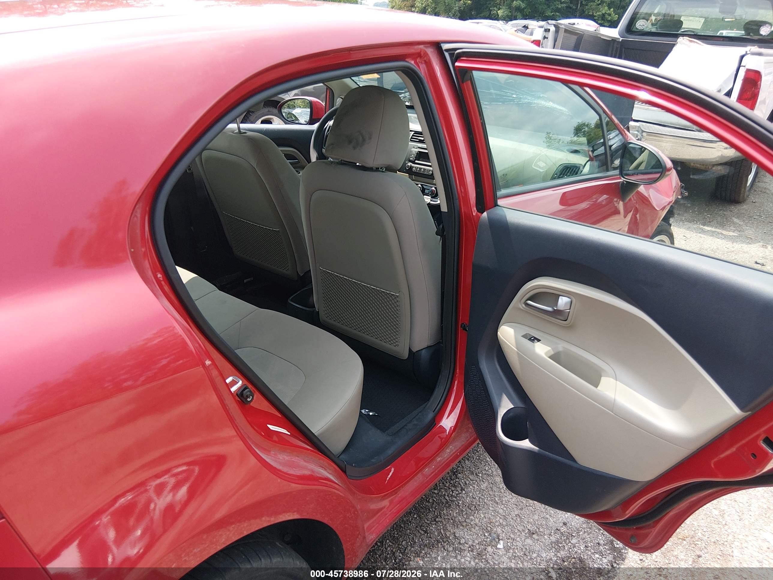 2014 Kia Rio Lx Красный vin: KNADM5A32E6414376