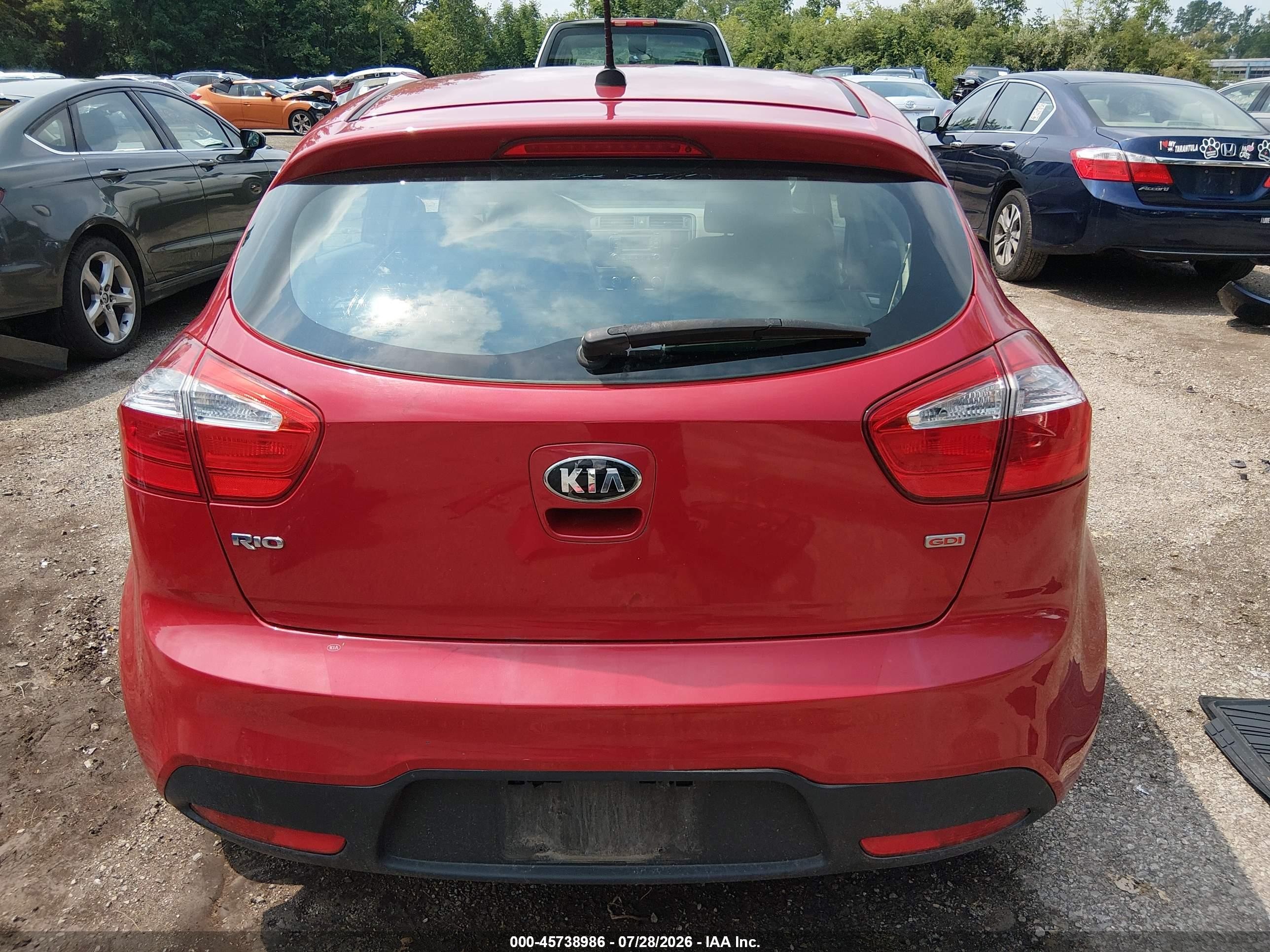 2014 Kia Rio Lx Красный vin: KNADM5A32E6414376