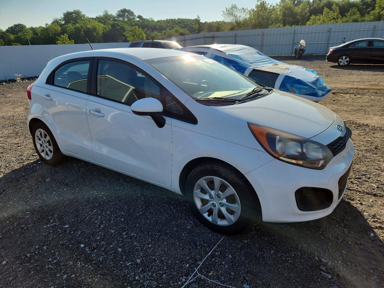 2013 Kia Rio Lx White vin: KNADM5A33D6106597