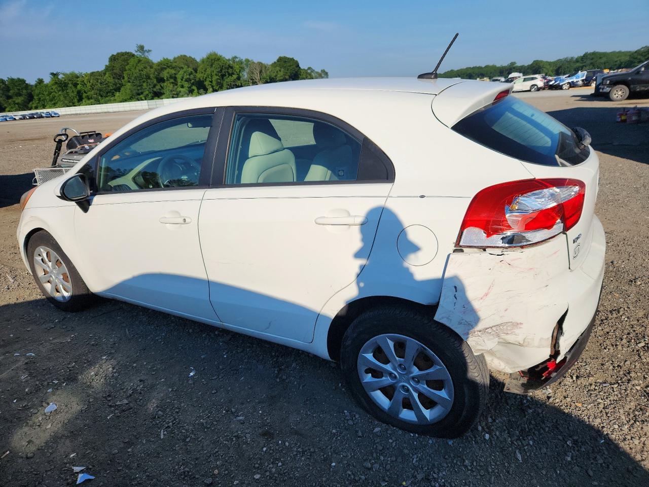 2013 Kia Rio Lx White vin: KNADM5A33D6106597