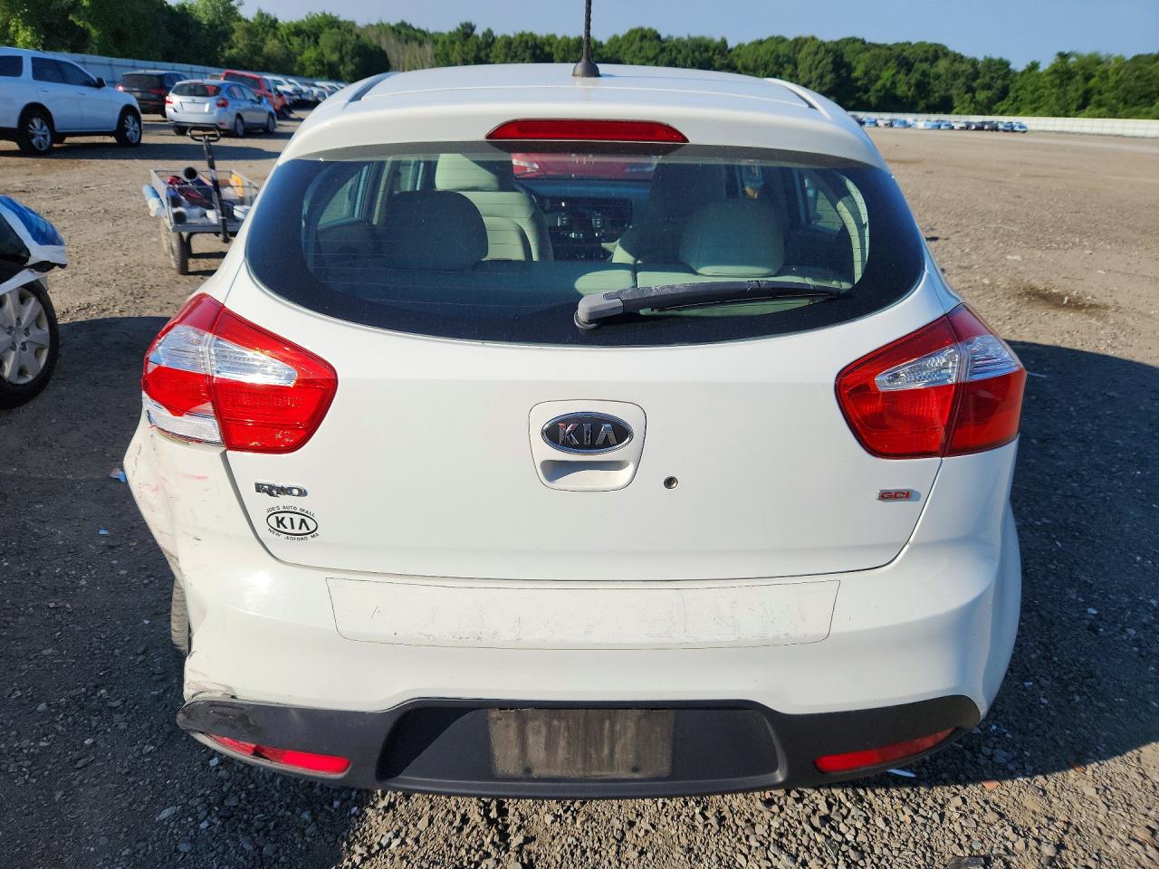 2013 Kia Rio Lx White vin: KNADM5A33D6106597