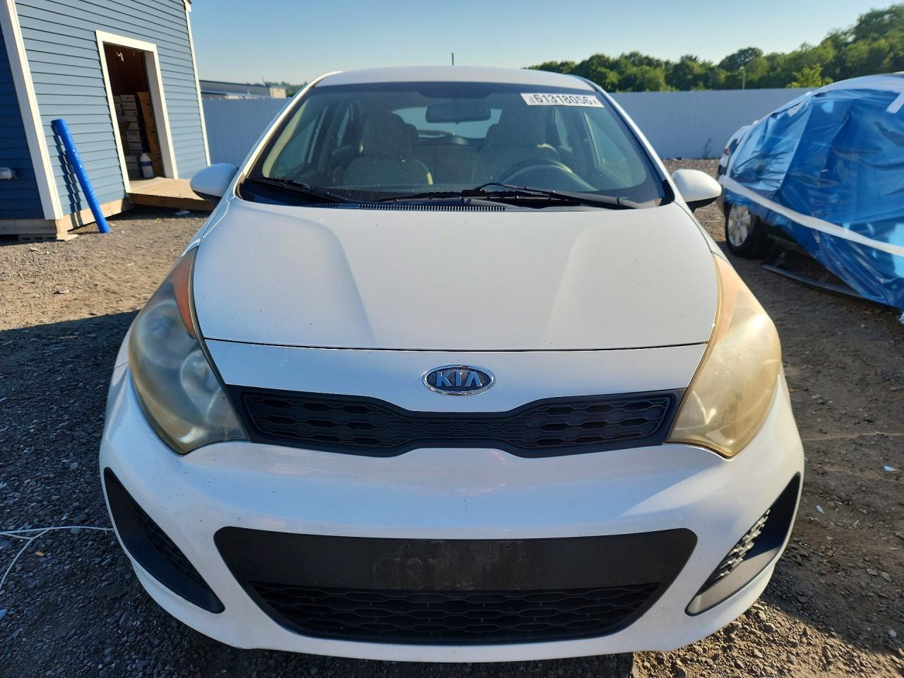 2013 Kia Rio Lx White vin: KNADM5A33D6106597