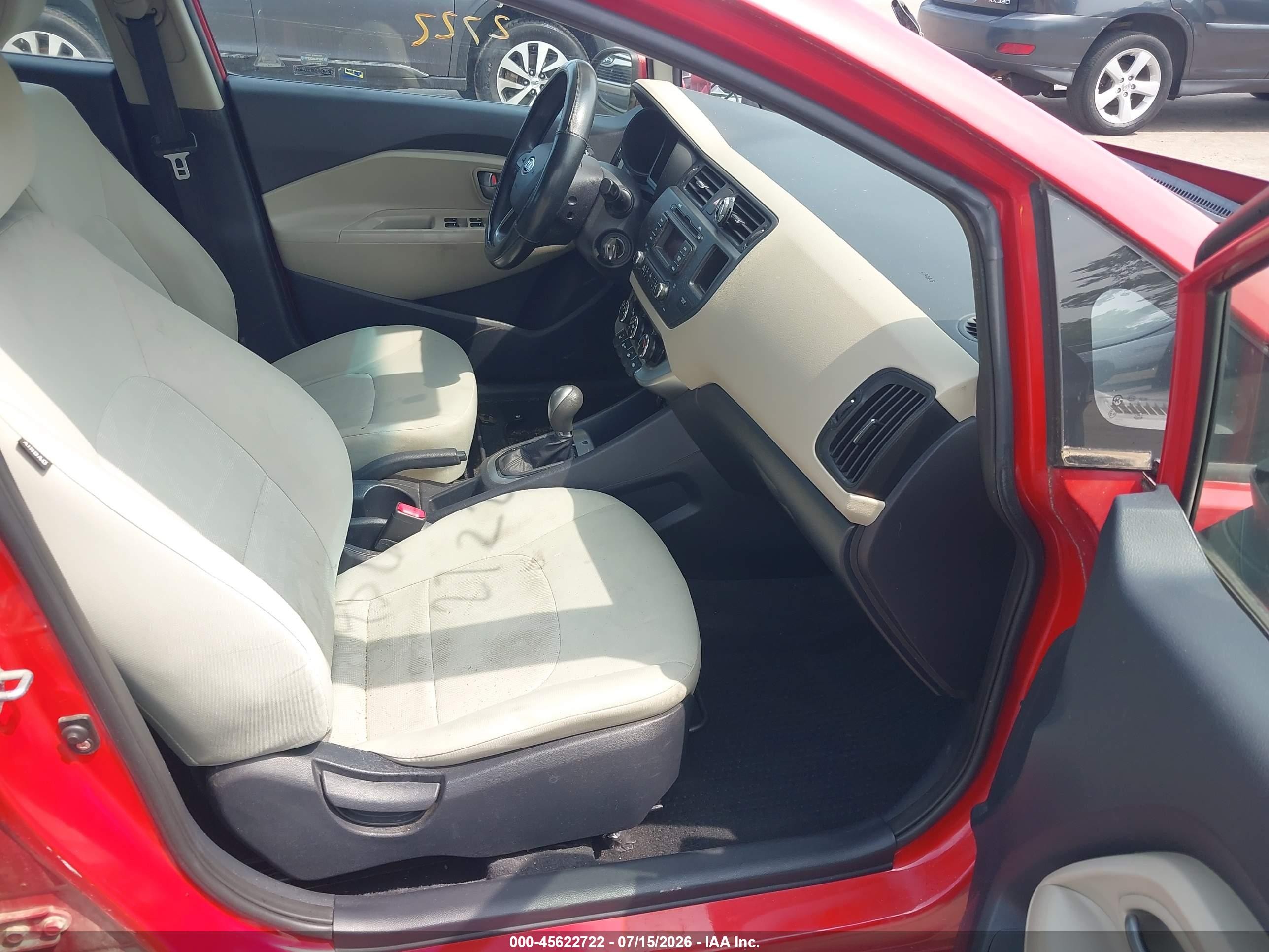 2013 Kia Rio Lx Red vin: KNADM5A33D6127949