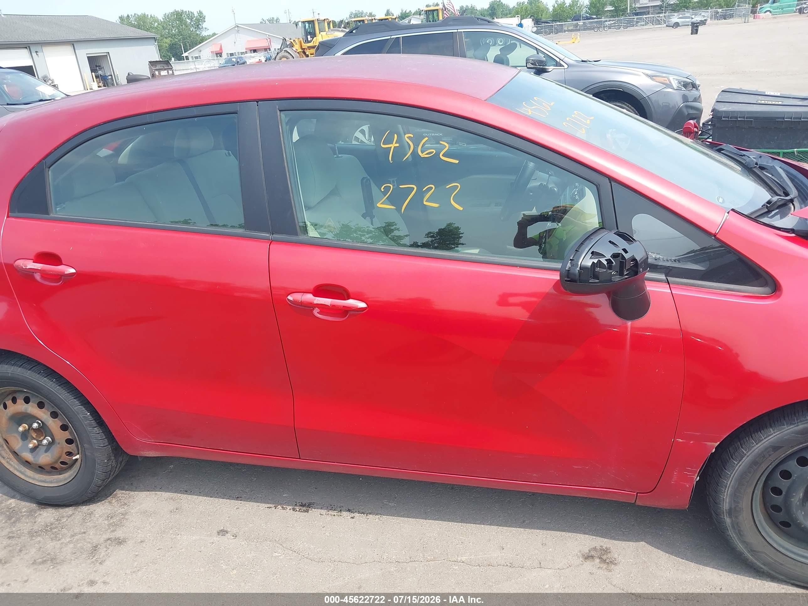 2013 Kia Rio Lx Red vin: KNADM5A33D6127949