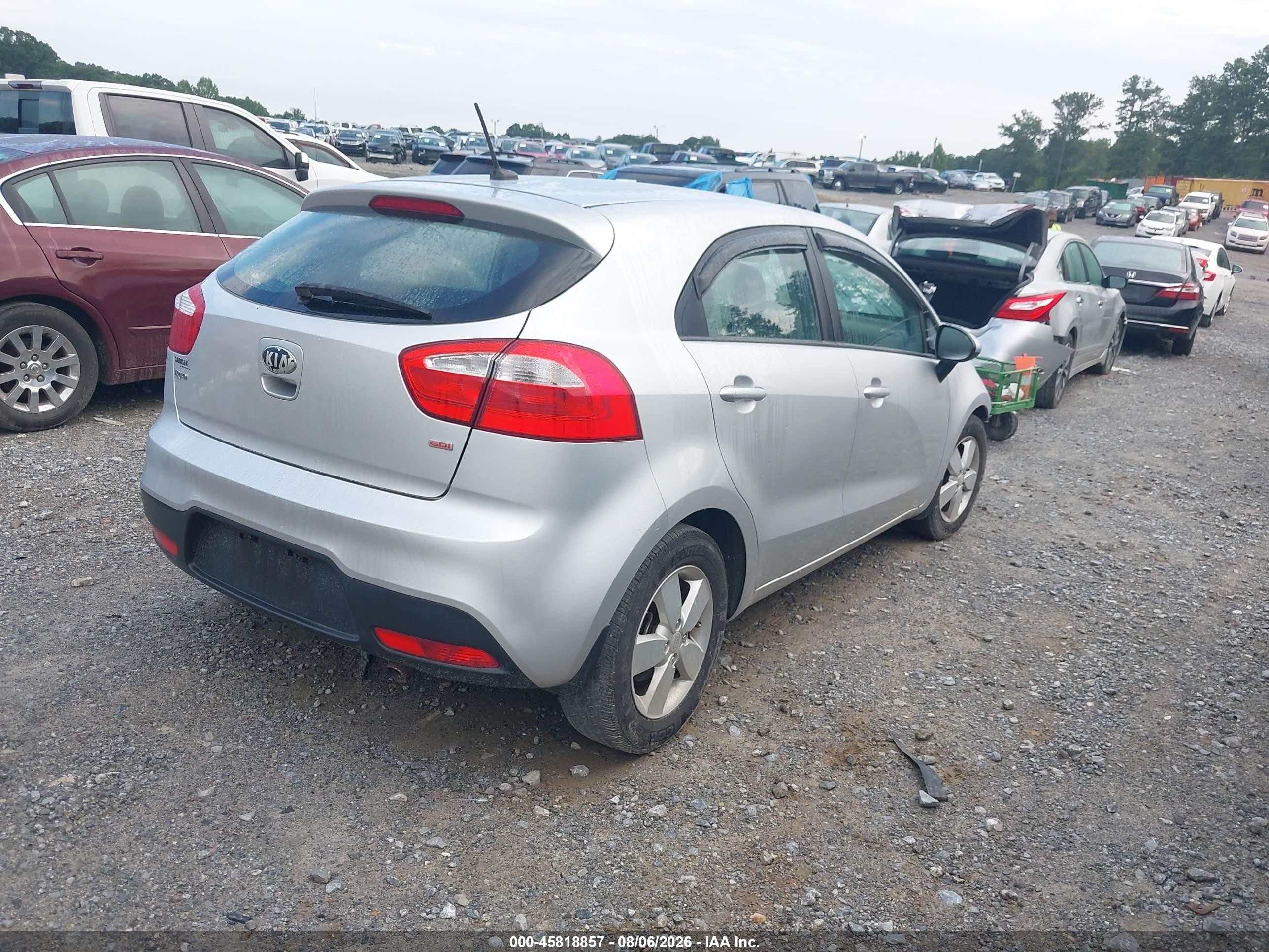 2015 Kia Rio Lx Silver vin: KNADM5A33F6428045