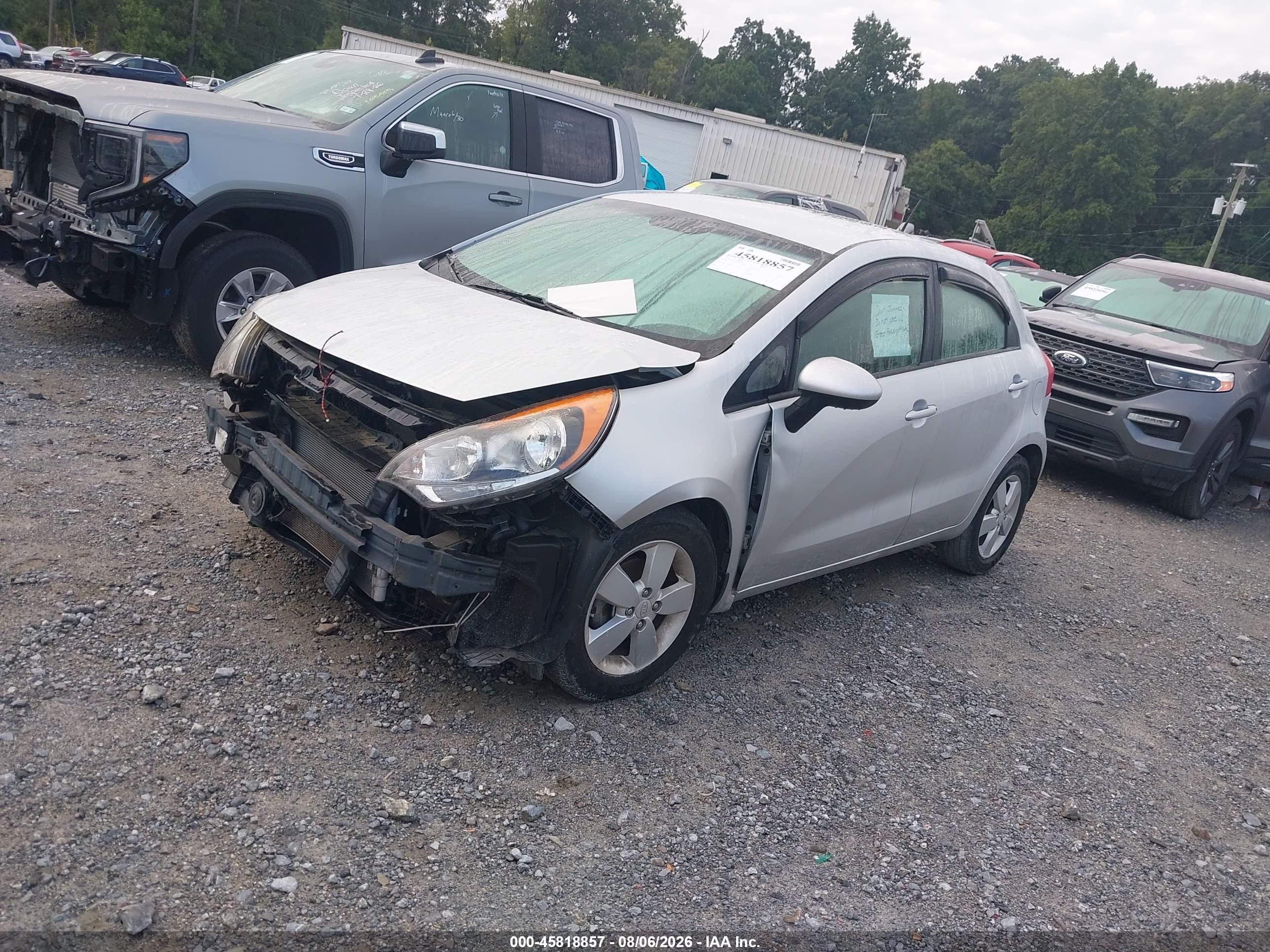 2015 Kia Rio Lx Silver vin: KNADM5A33F6428045