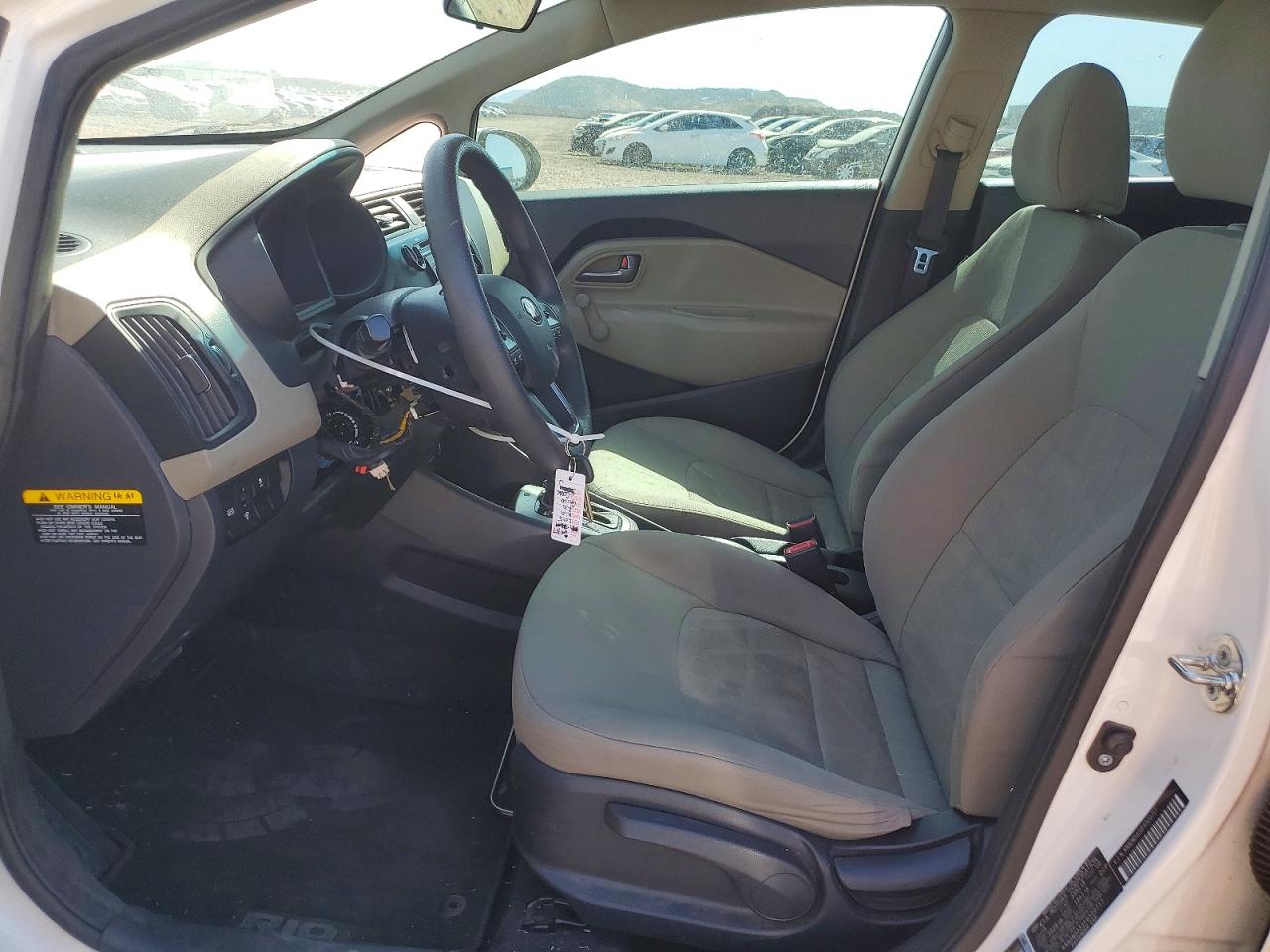 2015 Kia Rio Lx White vin: KNADM5A33F6500717