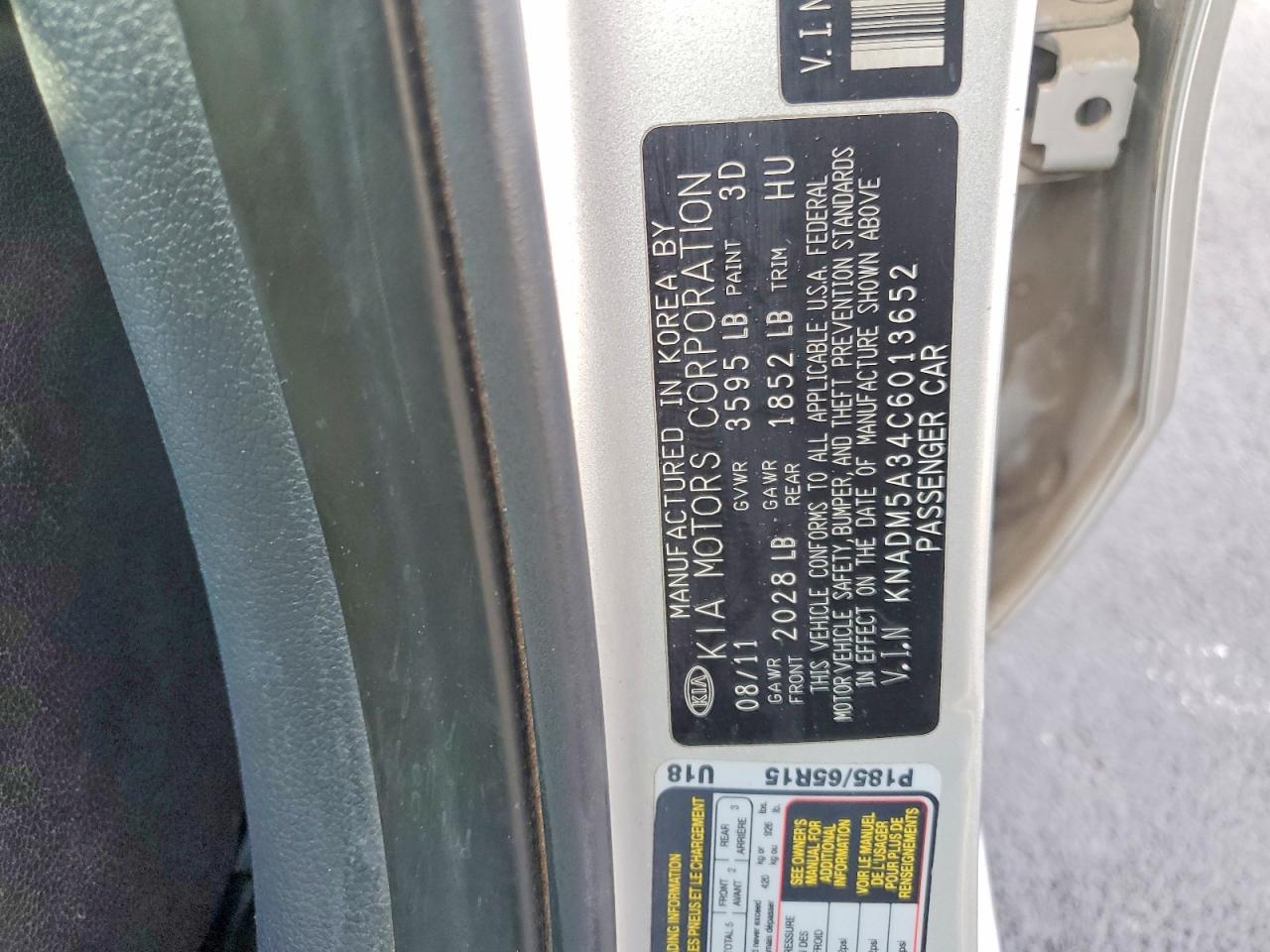 2012 Kia Rio Lx Silver vin: KNADM5A34C6013652
