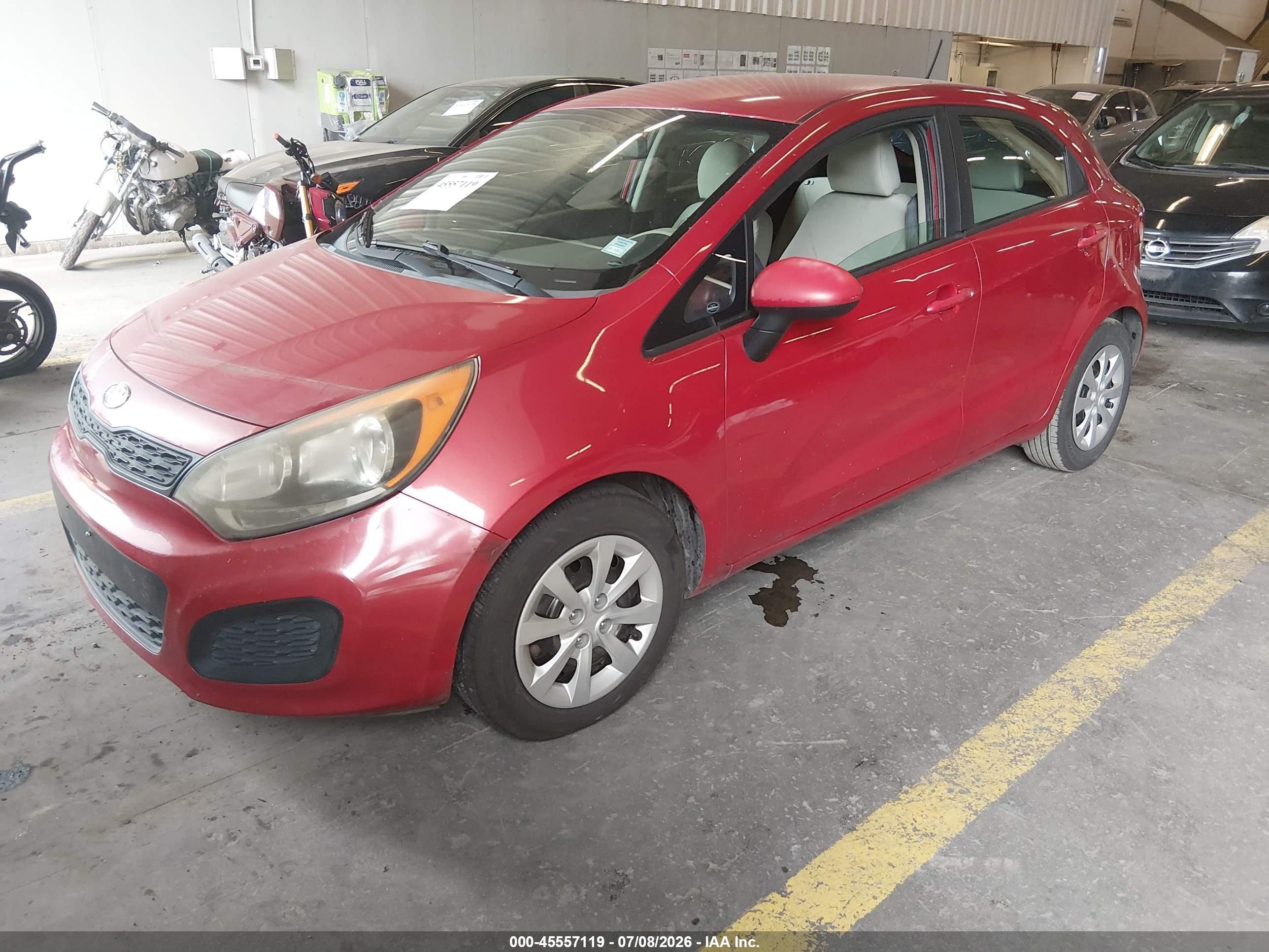 2013 Kia Rio Lx Red vin: KNADM5A34D6110397