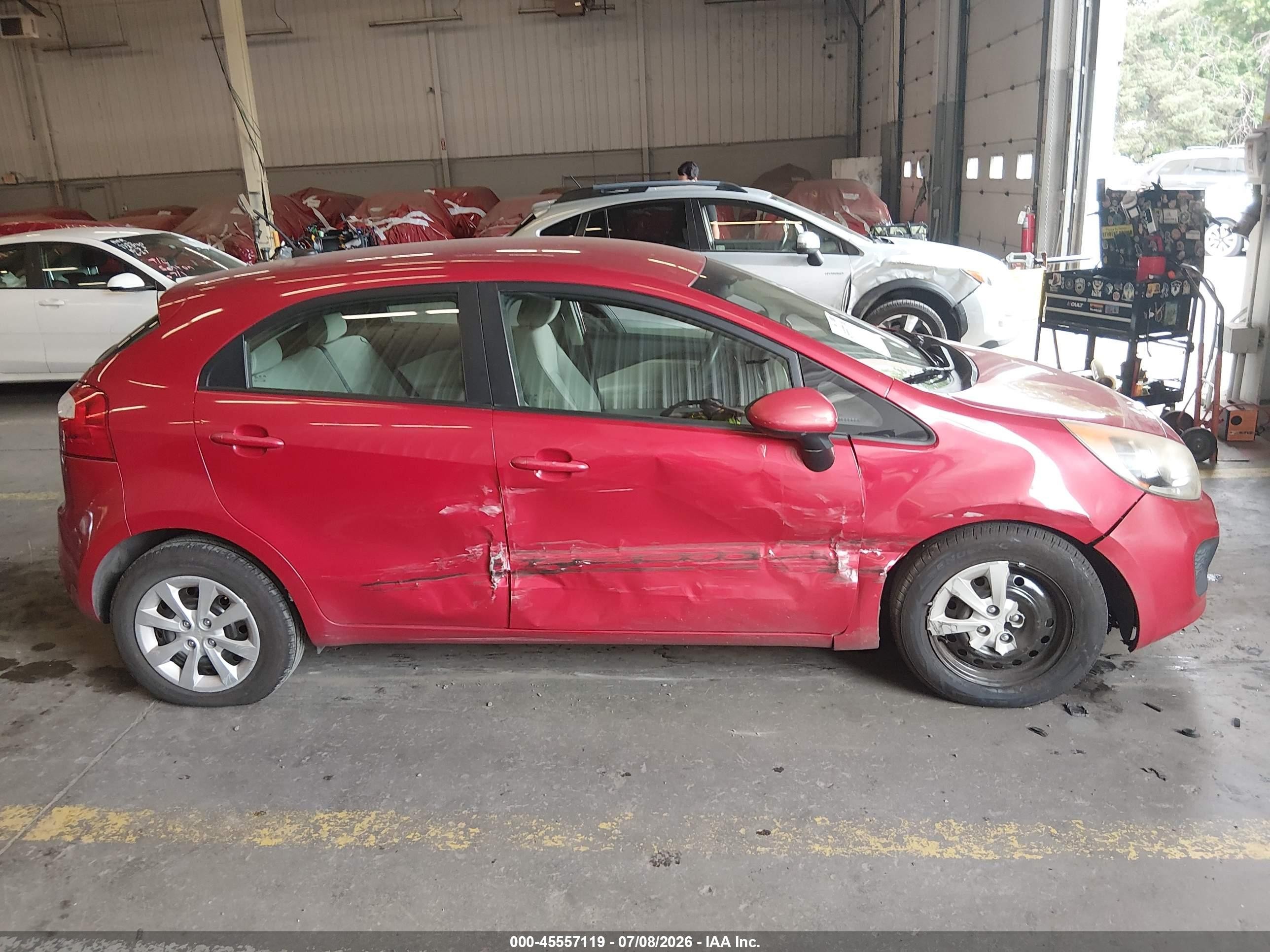2013 Kia Rio Lx Red vin: KNADM5A34D6110397