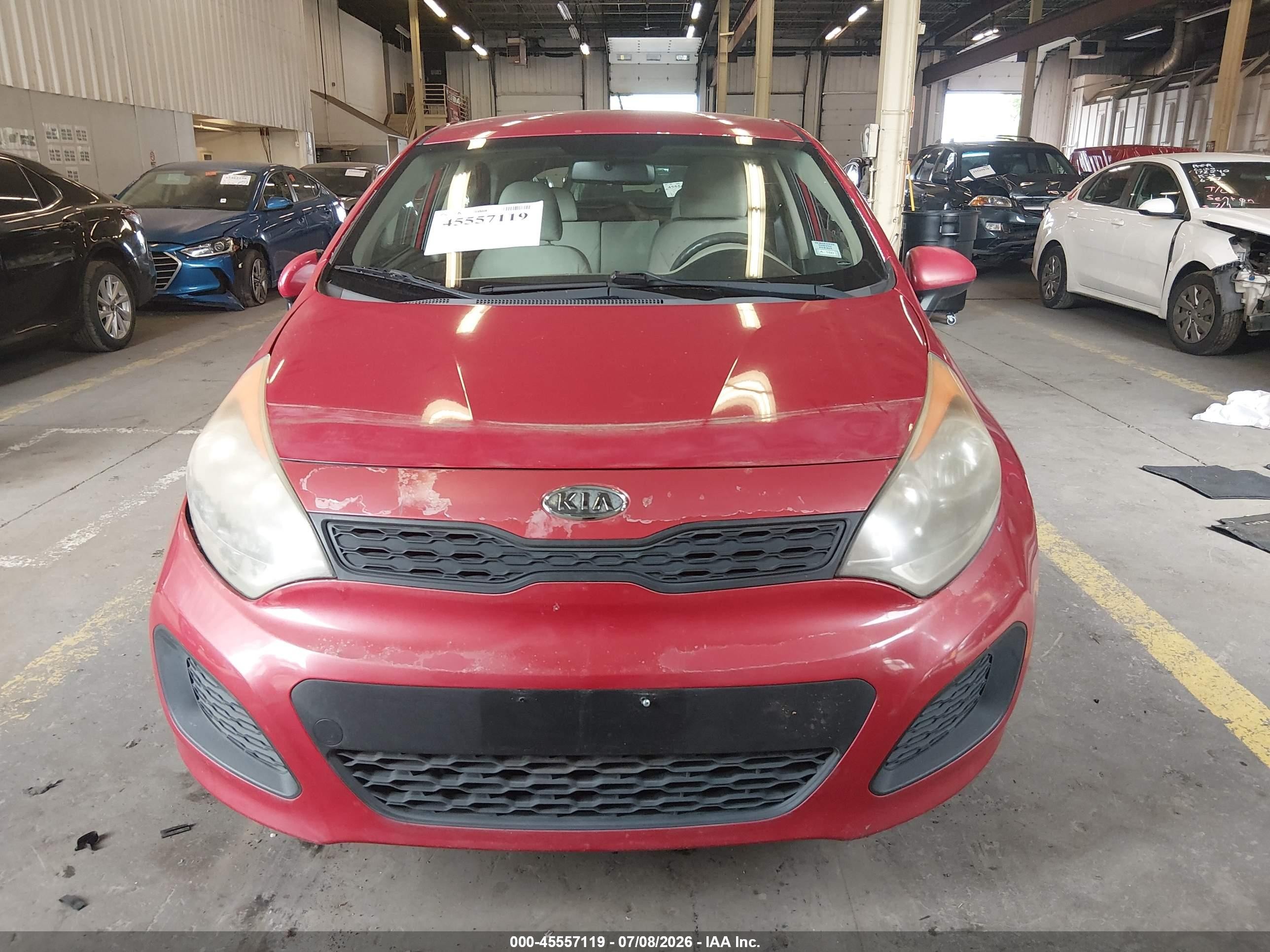 2013 Kia Rio Lx Red vin: KNADM5A34D6110397