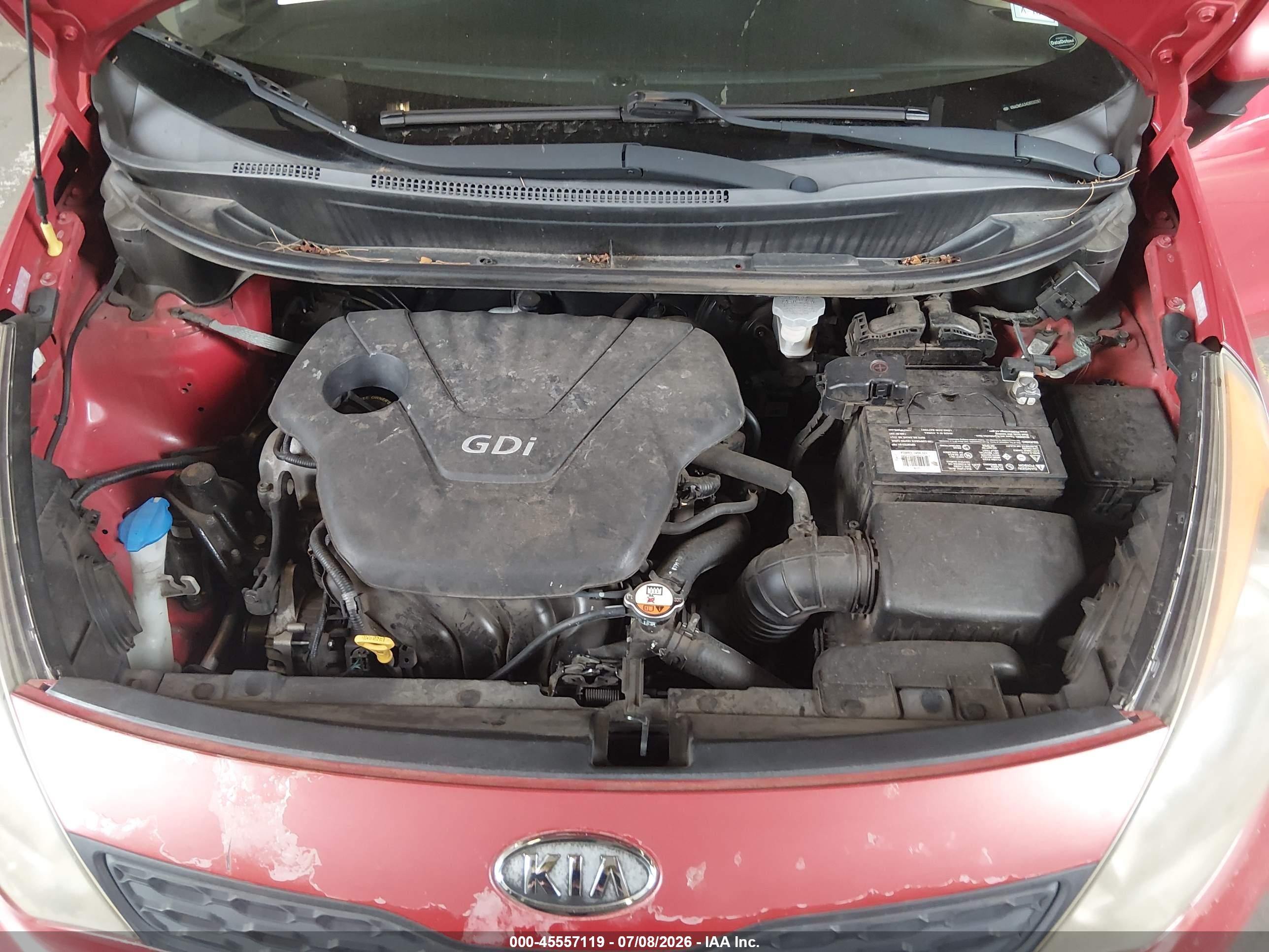 2013 Kia Rio Lx Red vin: KNADM5A34D6110397