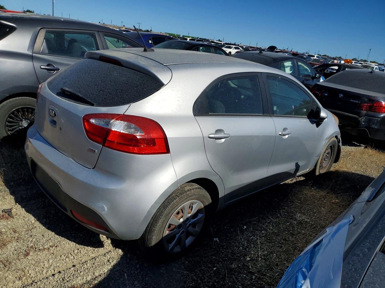 2013 Kia Rio Lx Silver vin: KNADM5A34D6310177