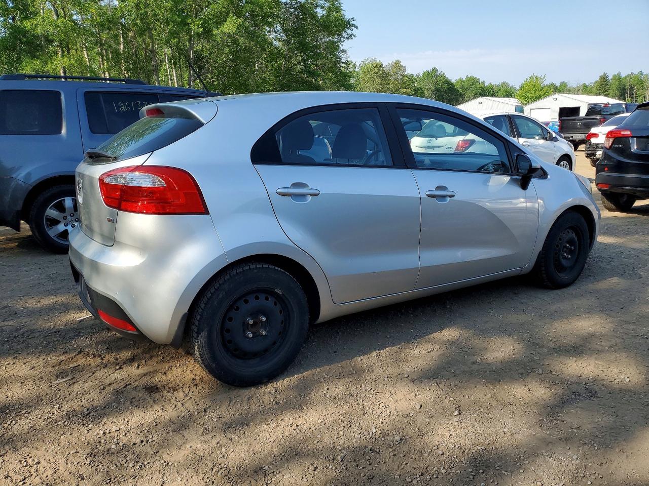 2012 Kia Rio Lx Silver vin: KNADM5A35C6715883