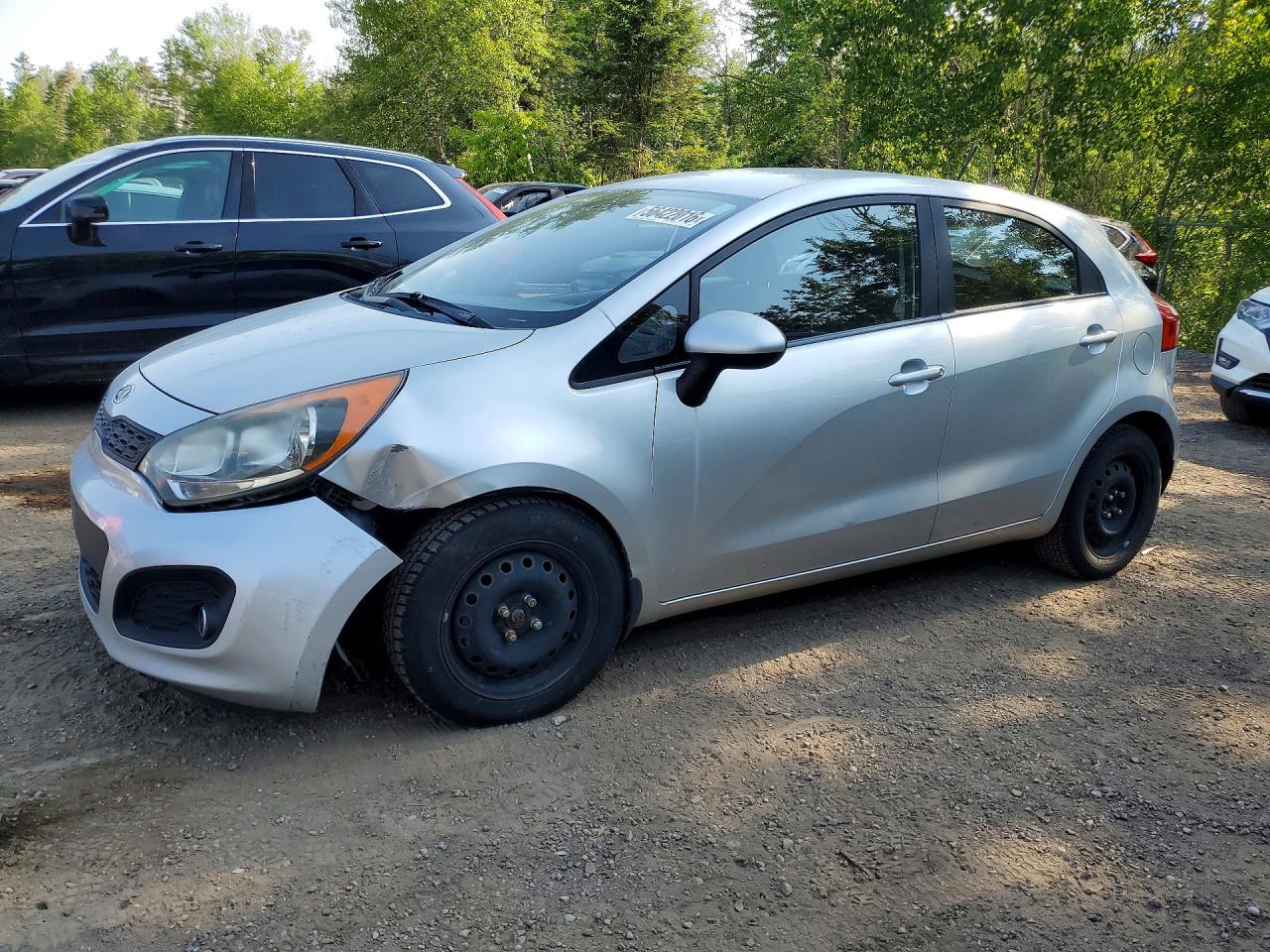 2012 Kia Rio Lx Silver vin: KNADM5A35C6715883