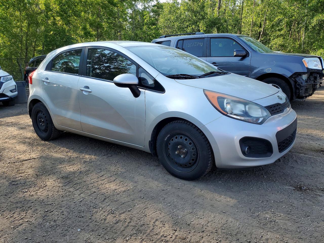2012 Kia Rio Lx Silver vin: KNADM5A35C6715883
