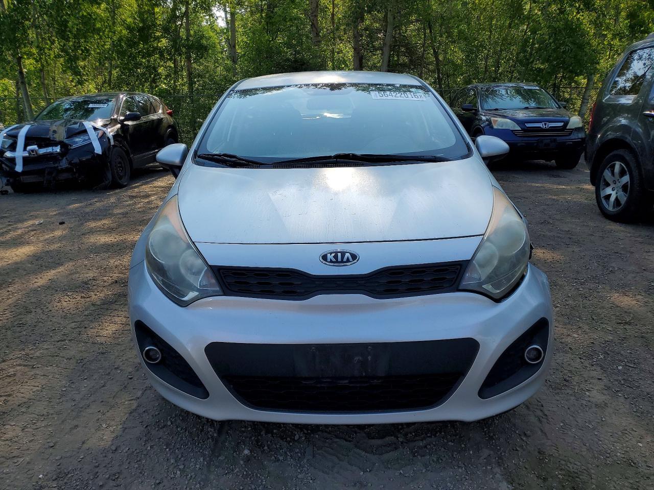 2012 Kia Rio Lx Silver vin: KNADM5A35C6715883