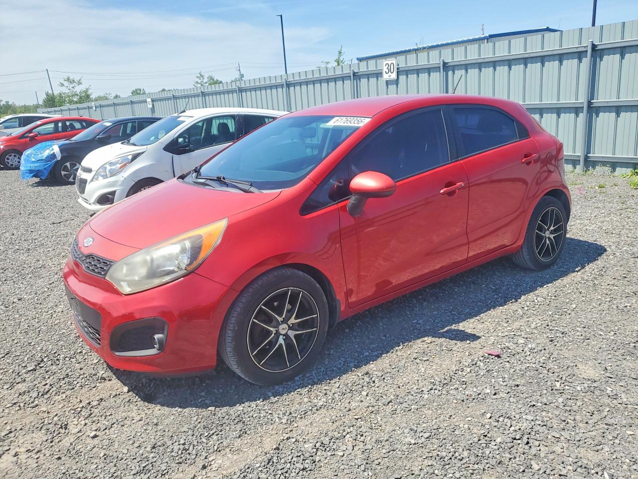 2012 Kia Rio Lx Red vin: KNADM5A35C6735521