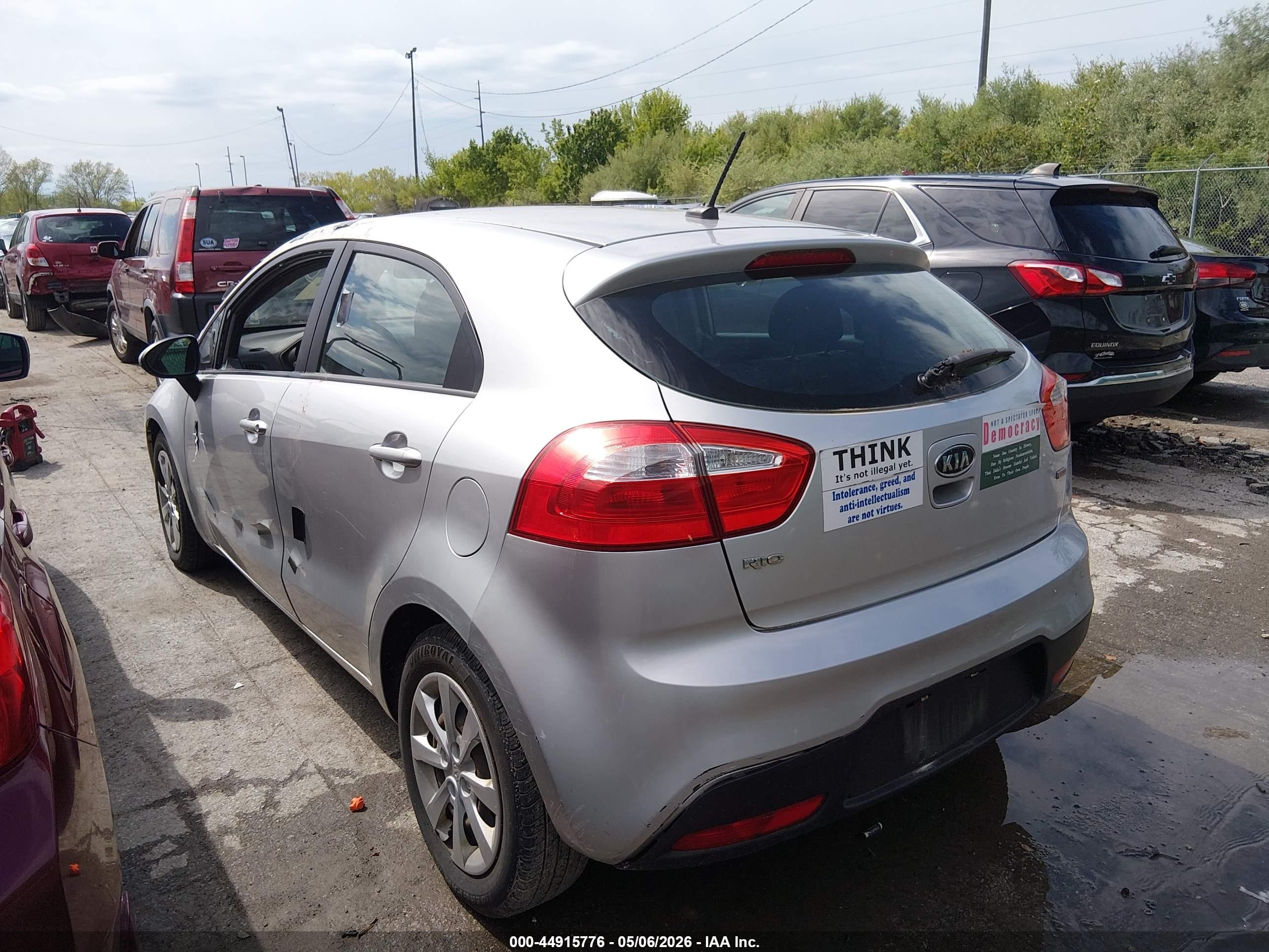 2013 Kia Rio Lx Серебряный vin: KNADM5A35D6106889