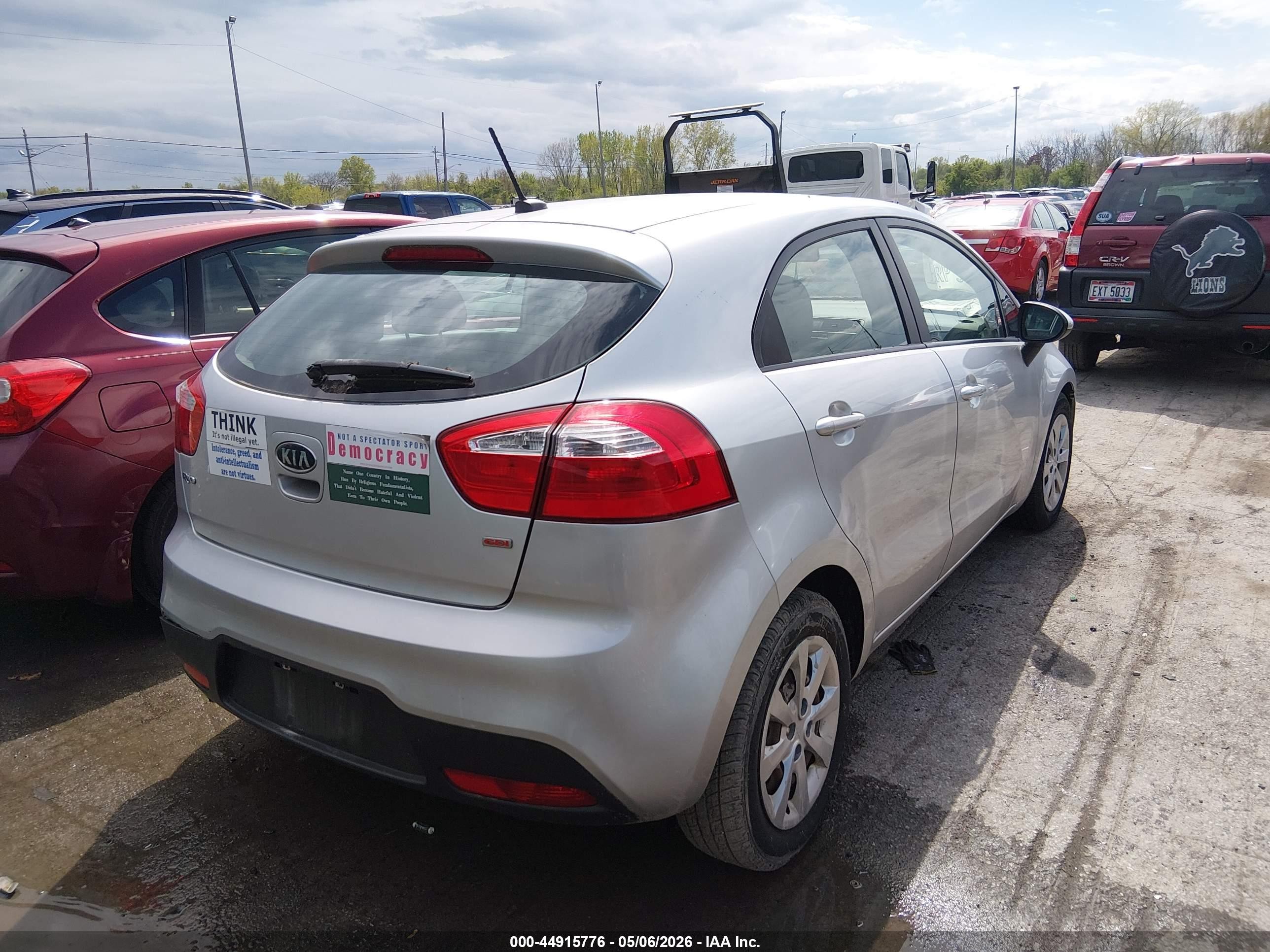 2013 Kia Rio Lx Серебряный vin: KNADM5A35D6106889