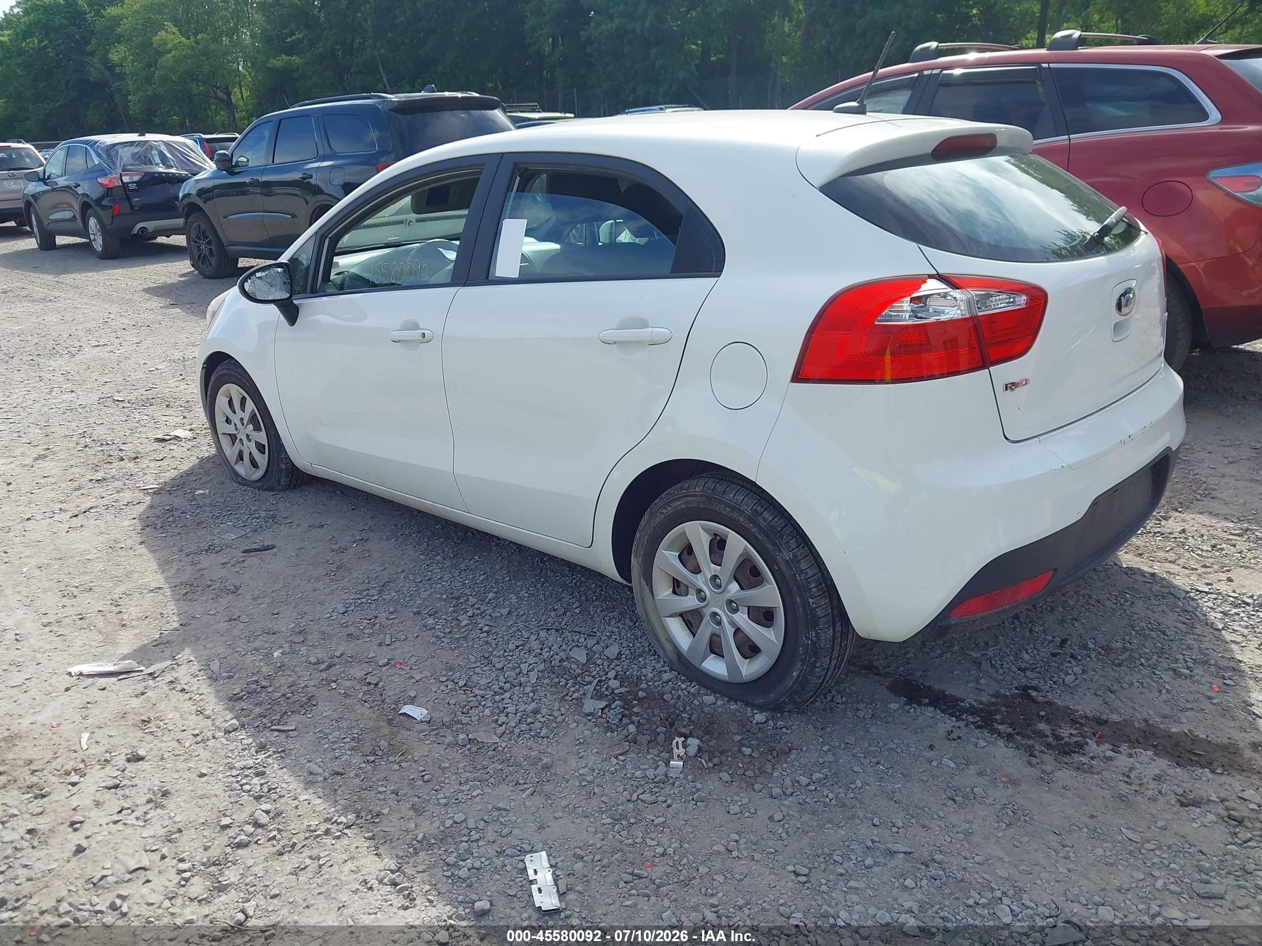 2013 Kia Rio Lx White vin: KNADM5A35D6319230