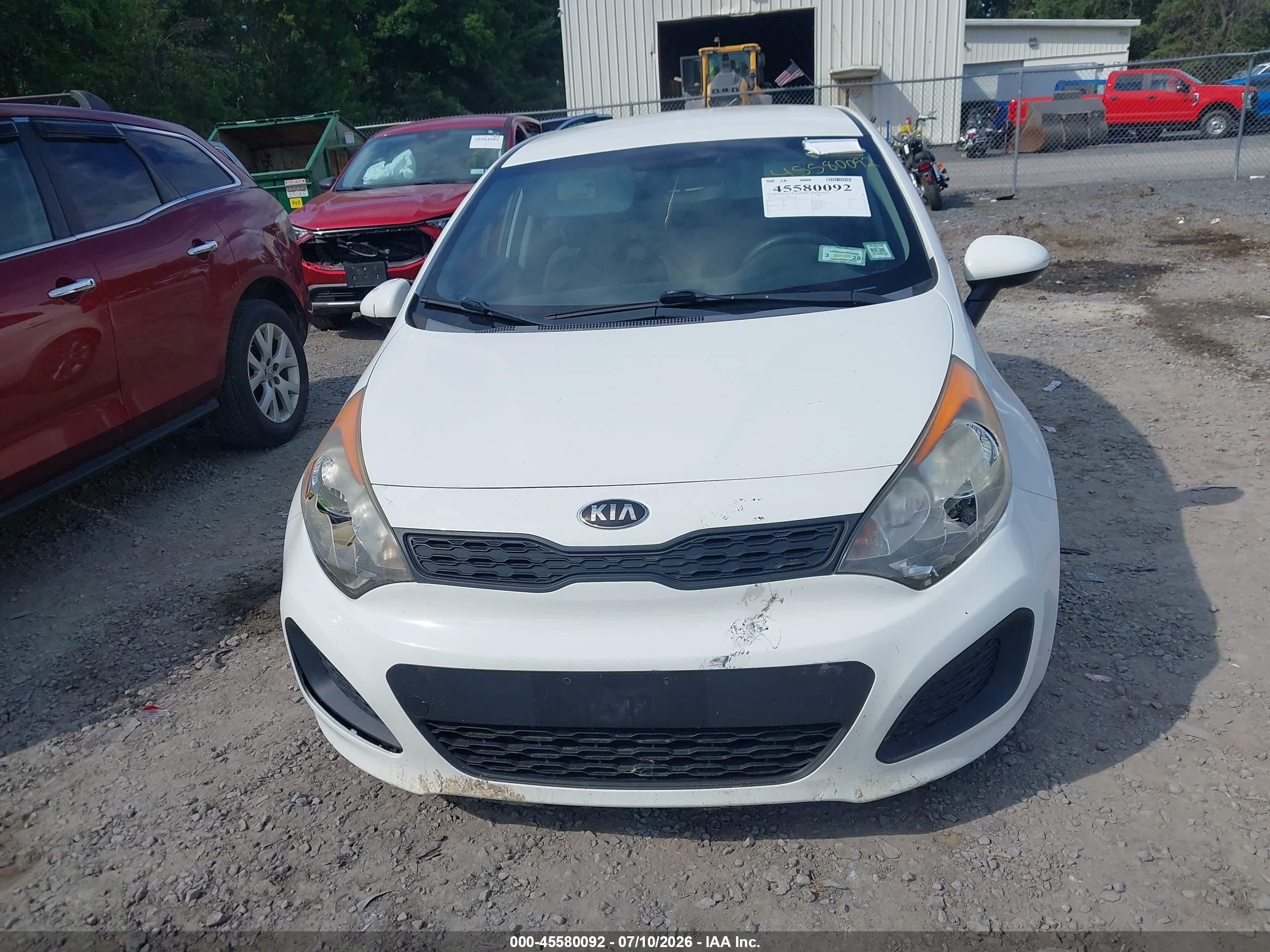 2013 Kia Rio Lx White vin: KNADM5A35D6319230