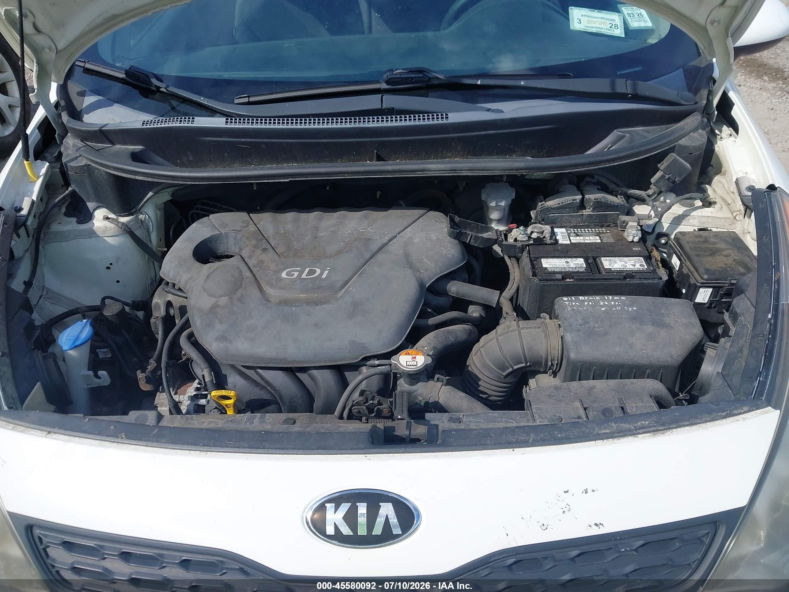 2013 Kia Rio Lx White vin: KNADM5A35D6319230