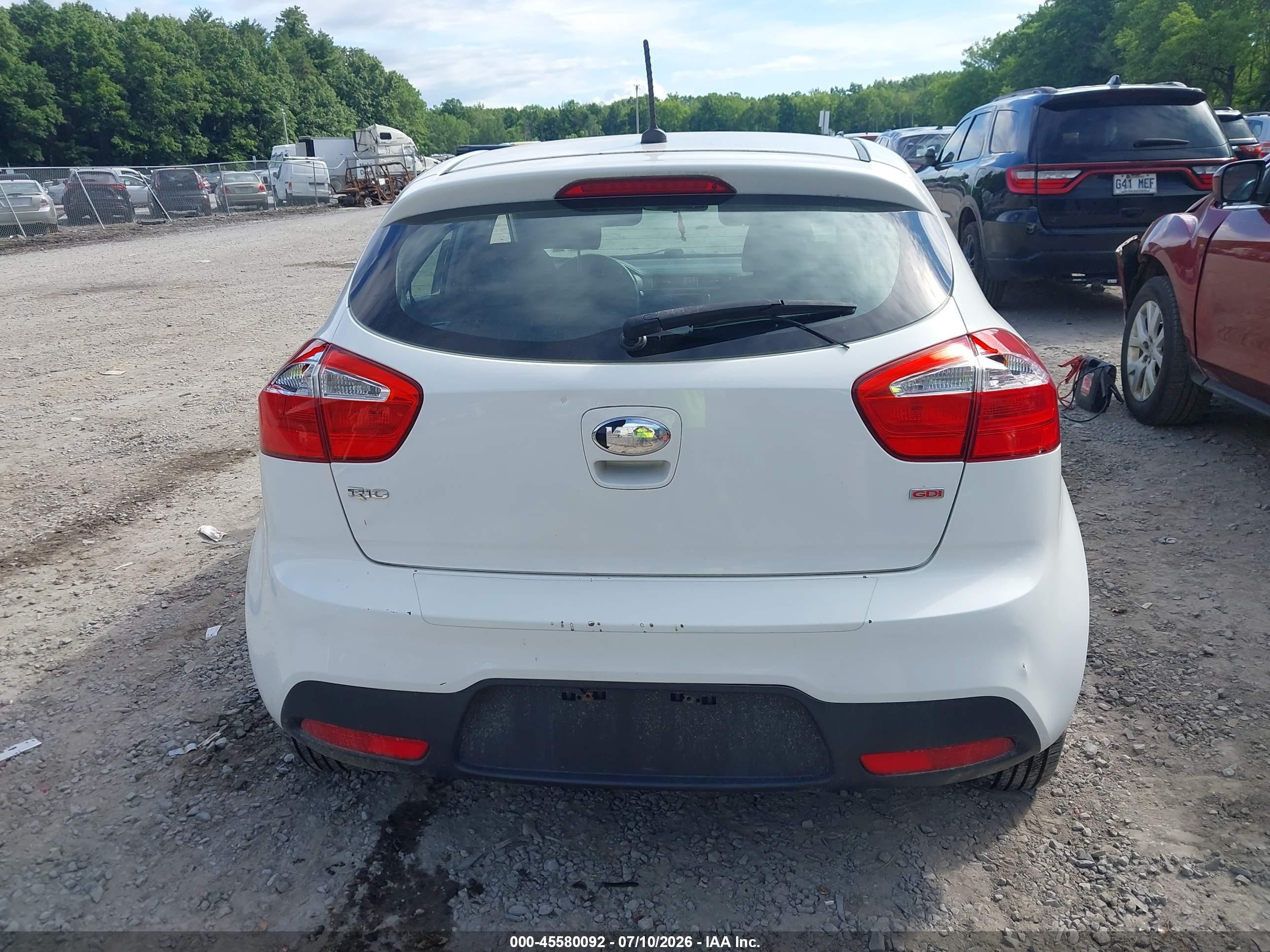2013 Kia Rio Lx White vin: KNADM5A35D6319230